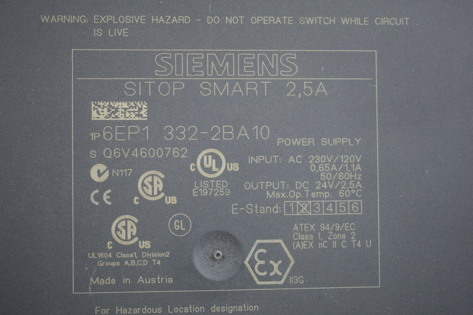 Siemens sitop Smart 2,5A 6EP1 332-2BA10 ( 6EP1332-2BA10 ) E.2
