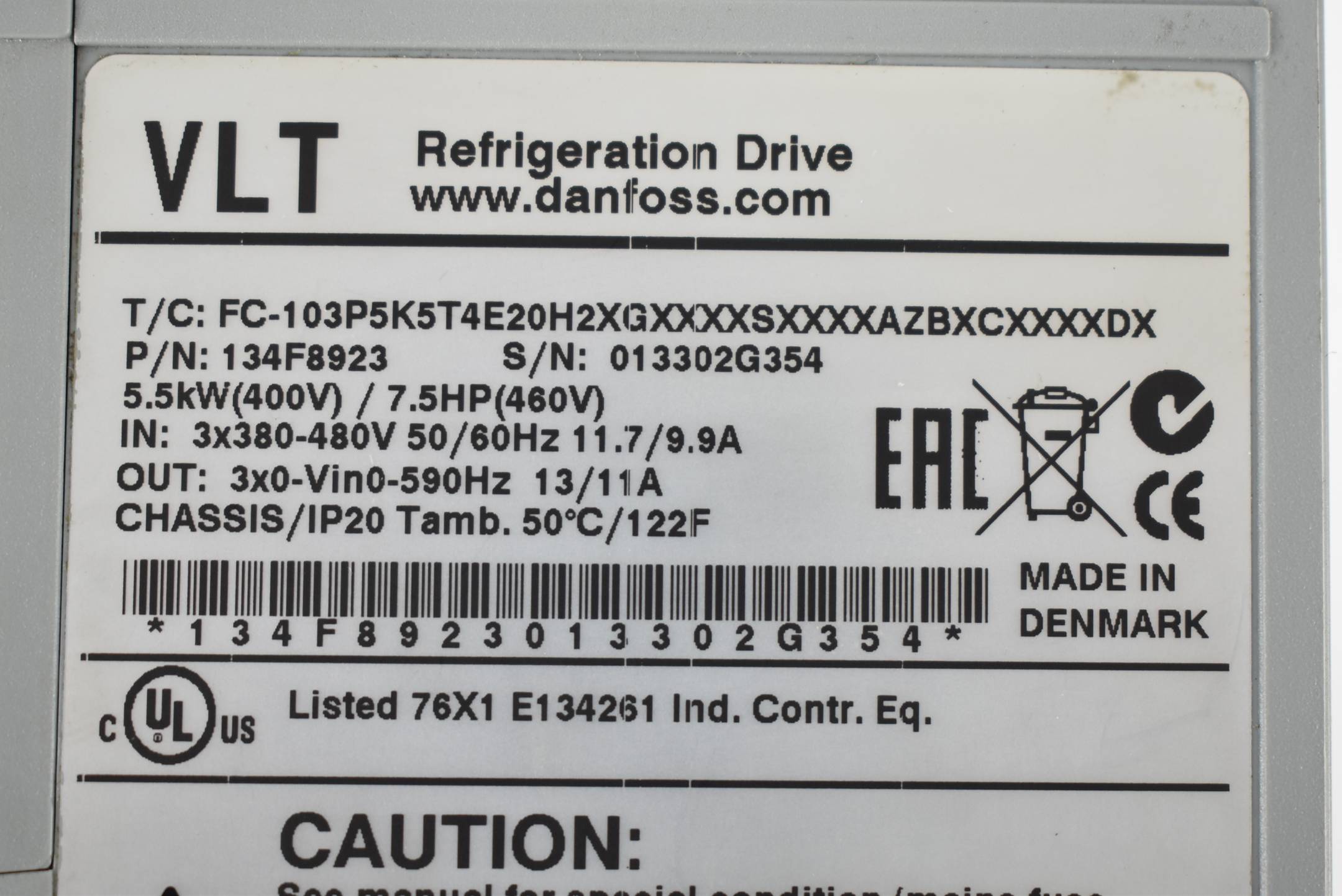 Danfoss Frequenzumrichter FC-103P5K5T4E20H2XGXXXXSXXXXAZBXCXXXXDX ( 134F8923 )