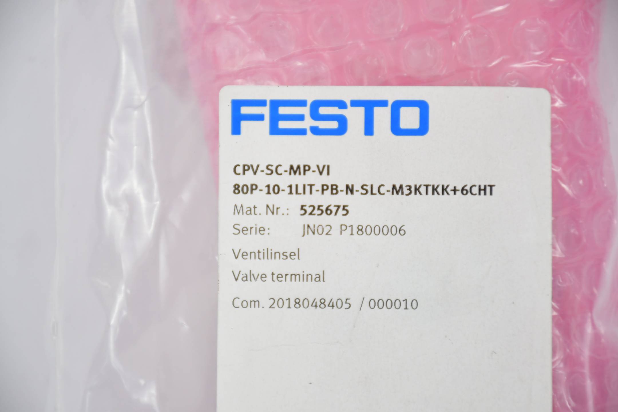 Festo Ventilinsel CPV-SC-MP-VI 80P-10-1LIT-PB-N-SLC-M3KTKK+6CHT ( 525675 )
