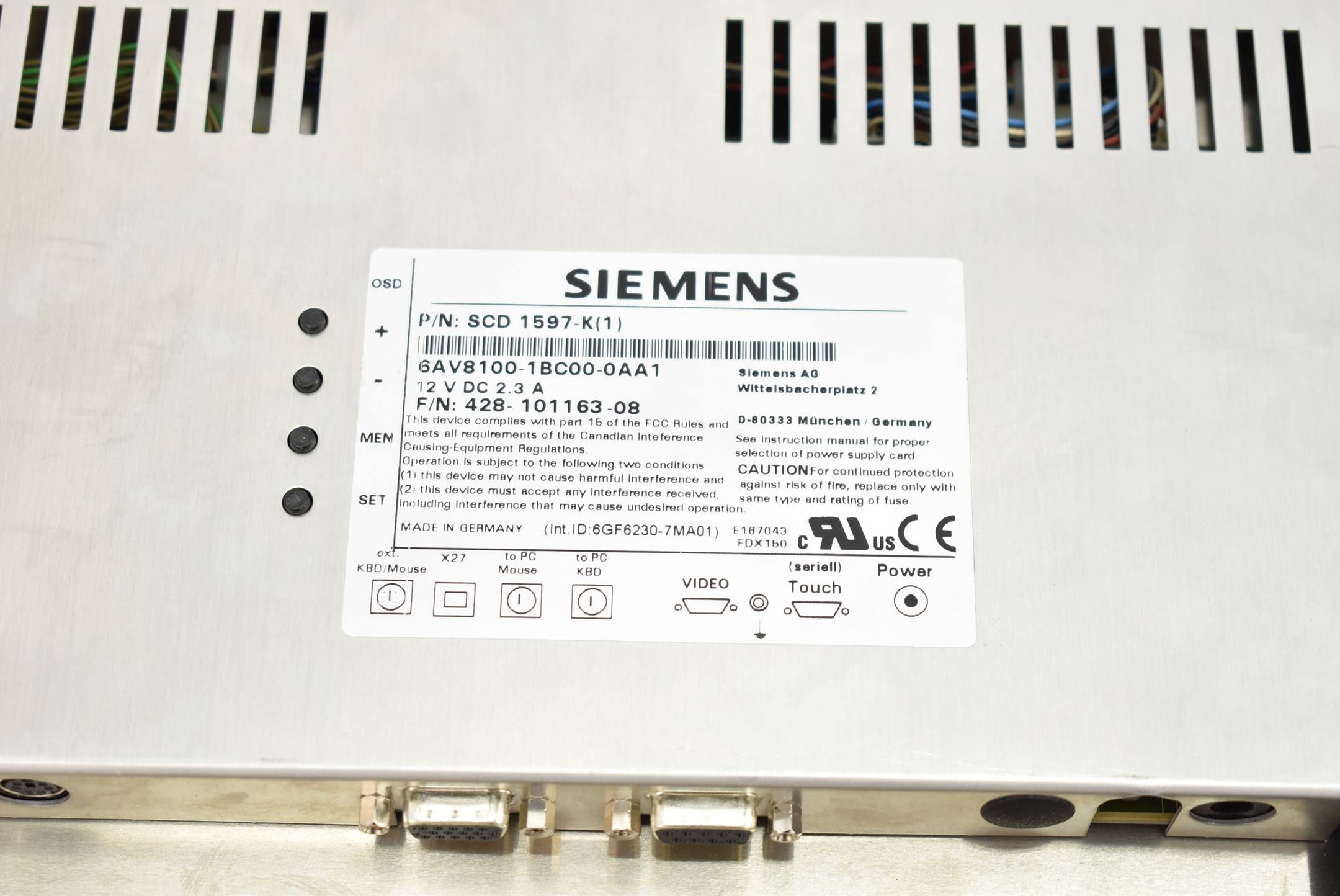 Siemens simatic Touch Panel 6AV8 100-1BC00-0AA1 ( 6AV8100-1BC00-0AA1 )
