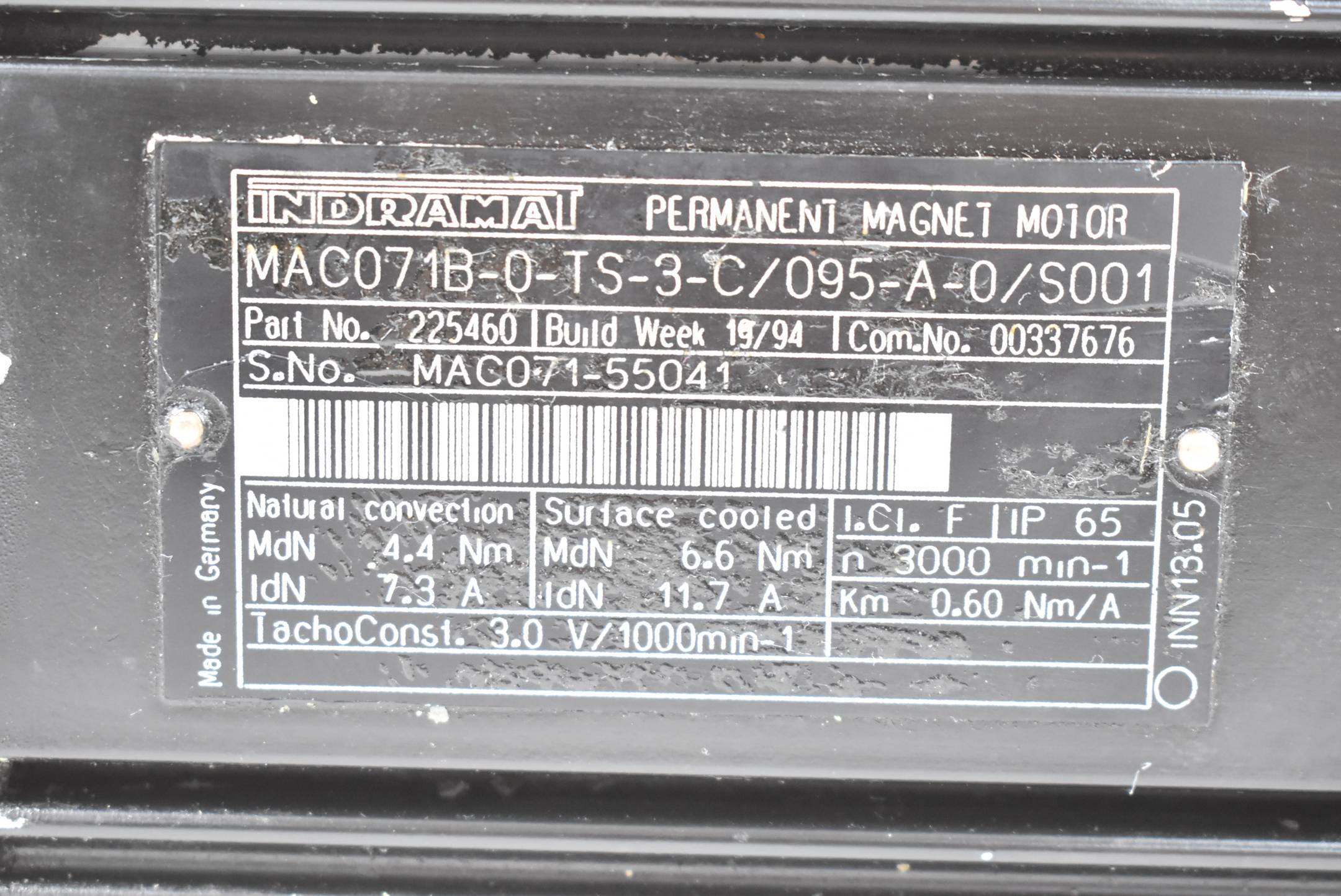 Rexroth Servomotor 4,4Nm 7,3A 3000rpm MAC071B-0-TS-3-C/095-A-0/S001 + Kupplung