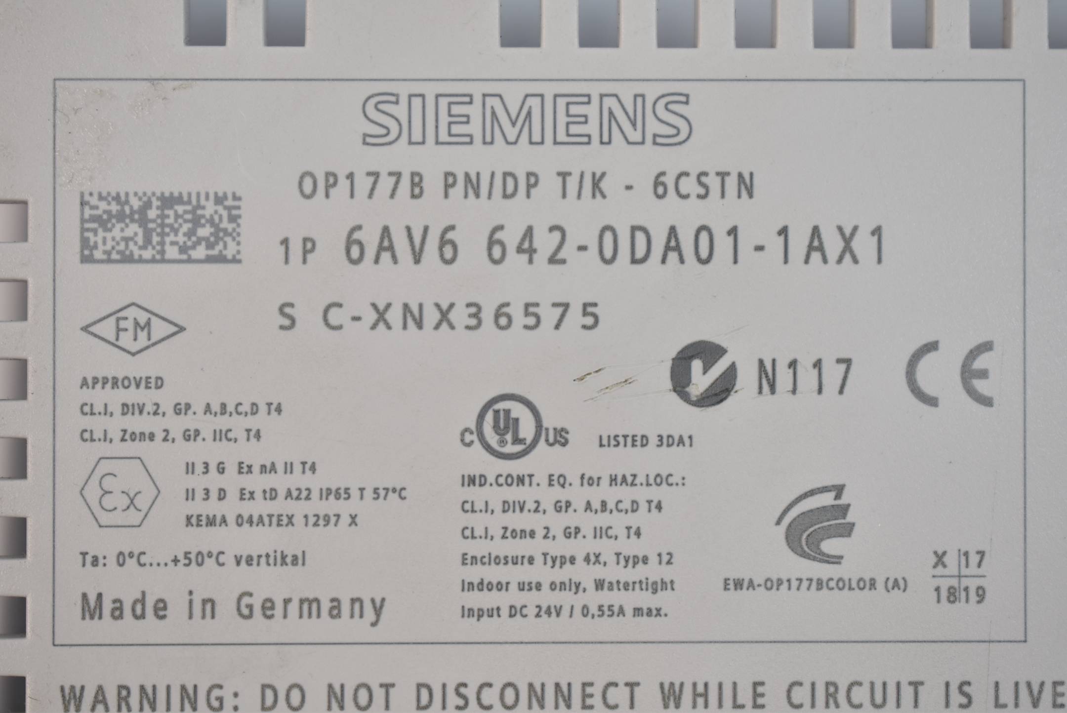 Siemens Backcover OP177B 6AV6 642-0DA01-1AX1 ( 6AV6642-0DA01-1AX1 ) Zustand D