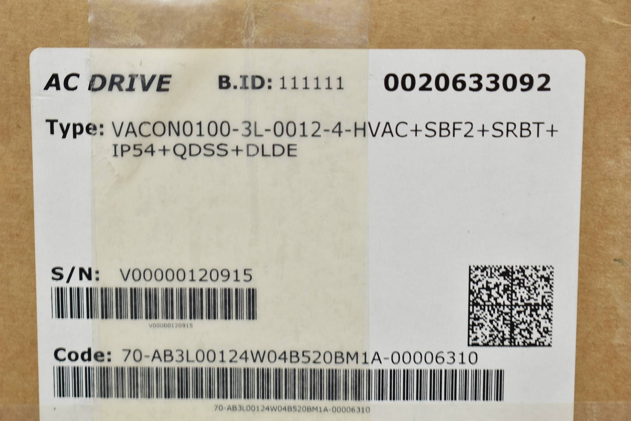 Vacon HVAC Frequenzumrichter 70-AB3L00054W04B520BM1A-00004865 ( 110824 )