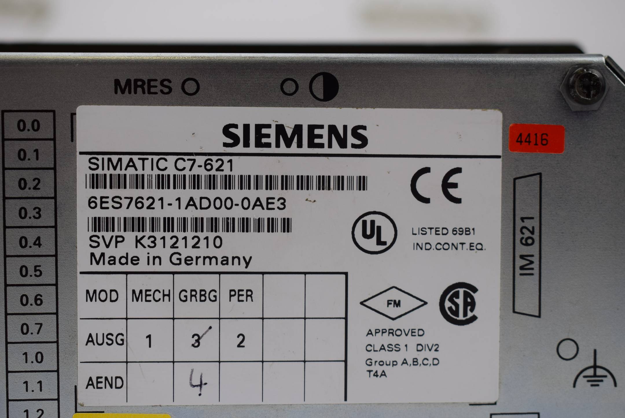 Siemens simatic C7-621 Panel 6ES7621-1AD00-0AE3 ( 6ES7 621-1AD00-0AE3 )