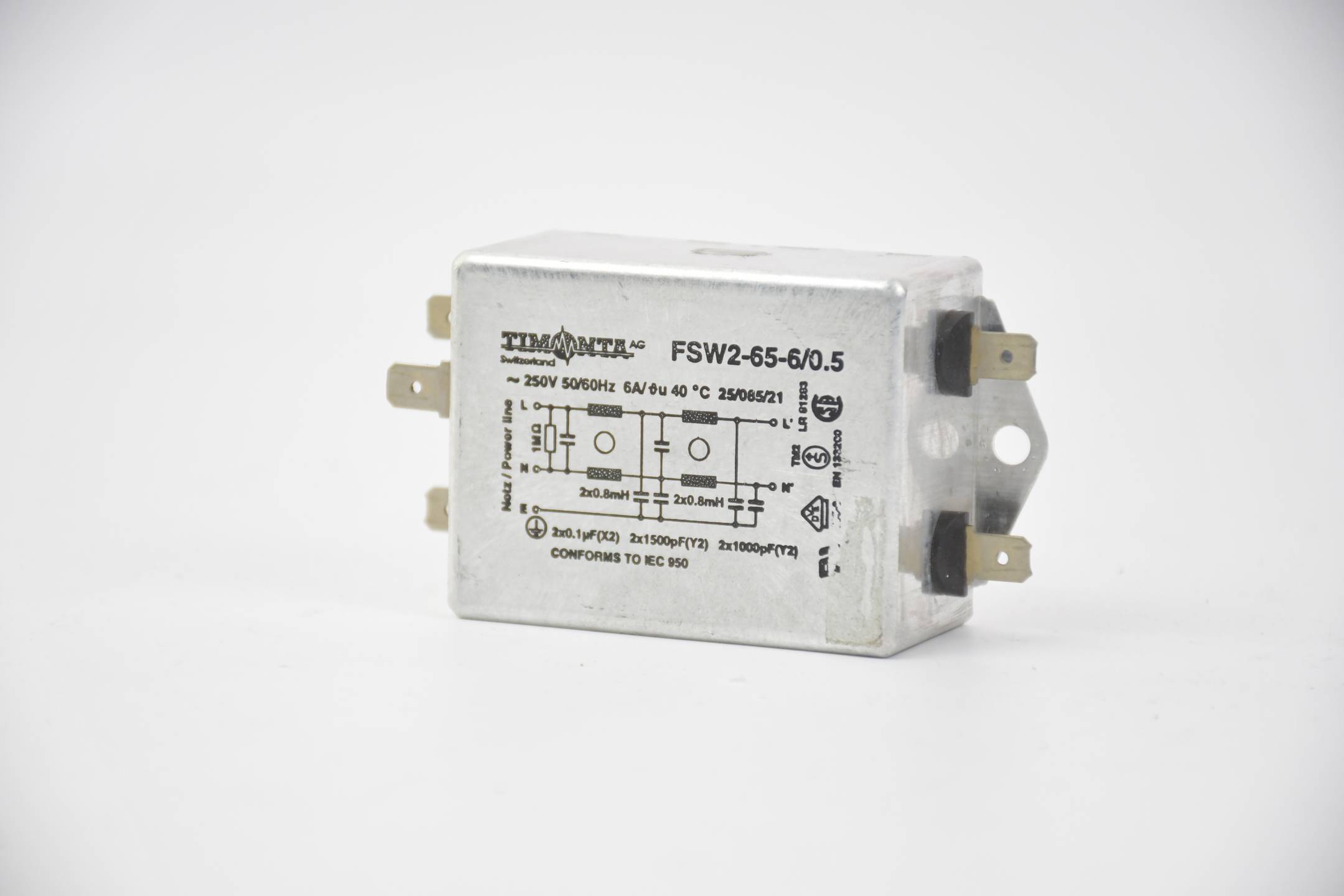 Timonta Netzfilter 250V 50/60Hz 6A FSW2-65-6/0