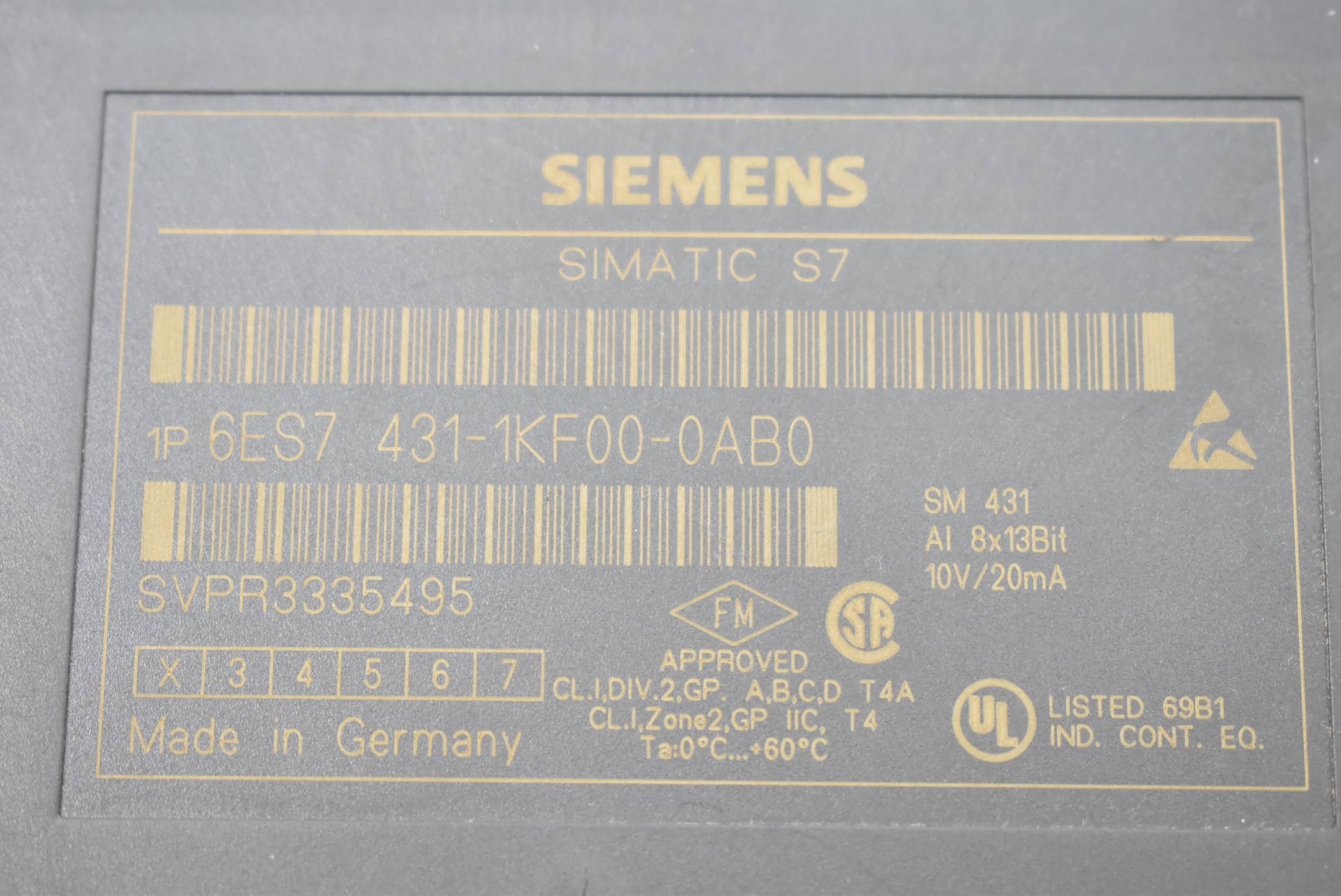 Siemens simatic S7-400 analog 6ES7 431-1KF00-0AB0 ( 6ES7431-1KF00-0AB0 )