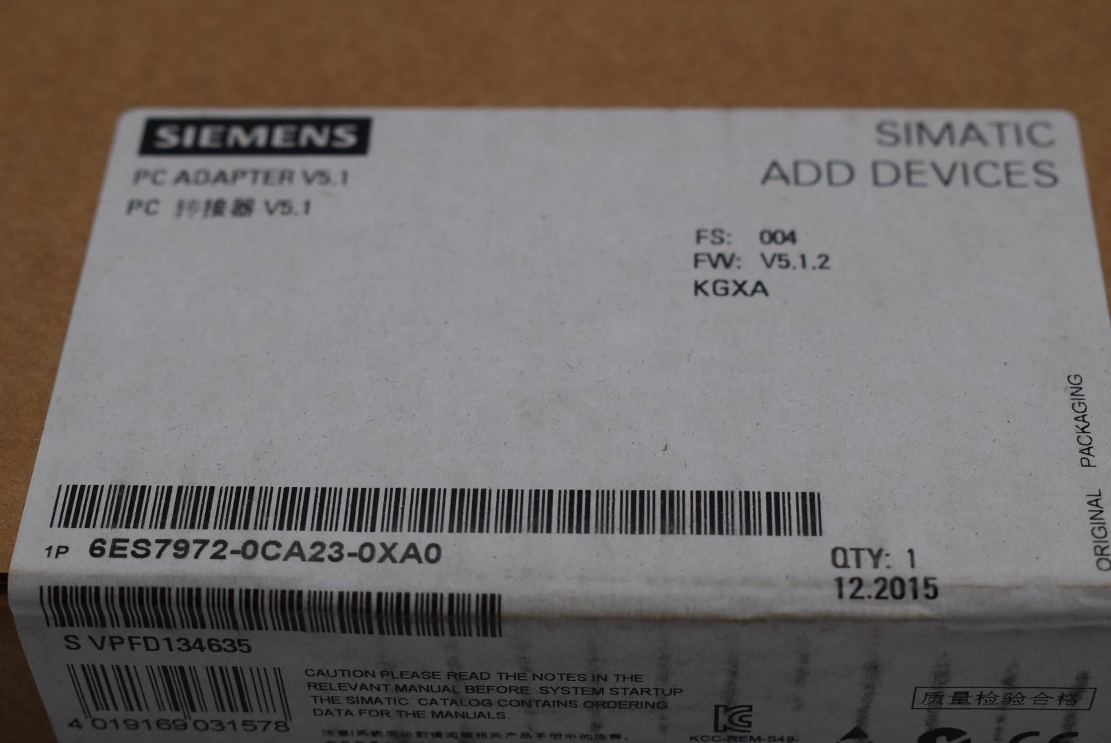 Siemens simatic S7 PC-Adapter V5 6ES7972-0CA23-0XA0 ( 6ES7 972-0CA23-0XA0 ) F004