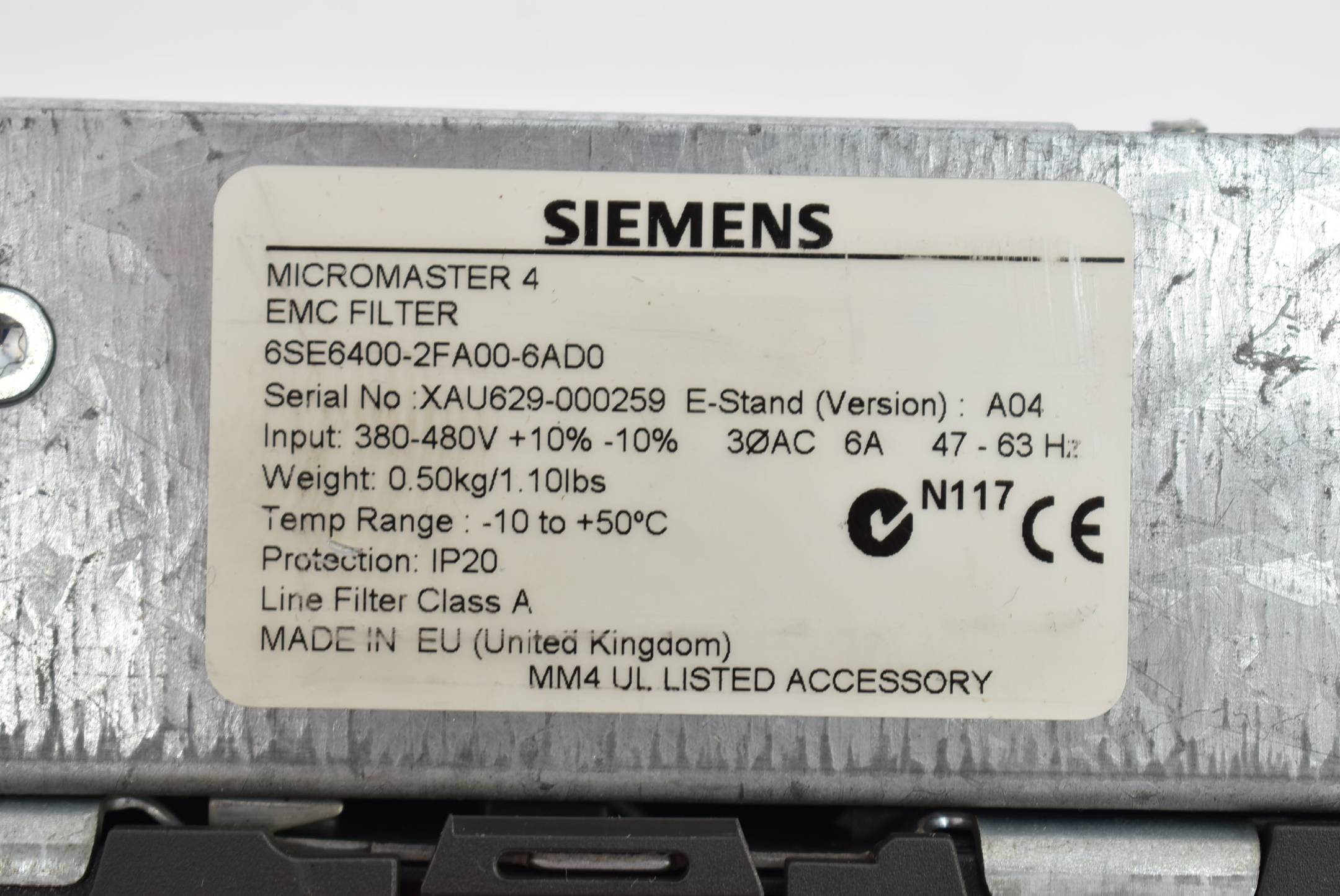Siemens Micromaster 440 6SE6440-2UD13-7AA1 inkl. 6SE6400-2FA00-6AD0