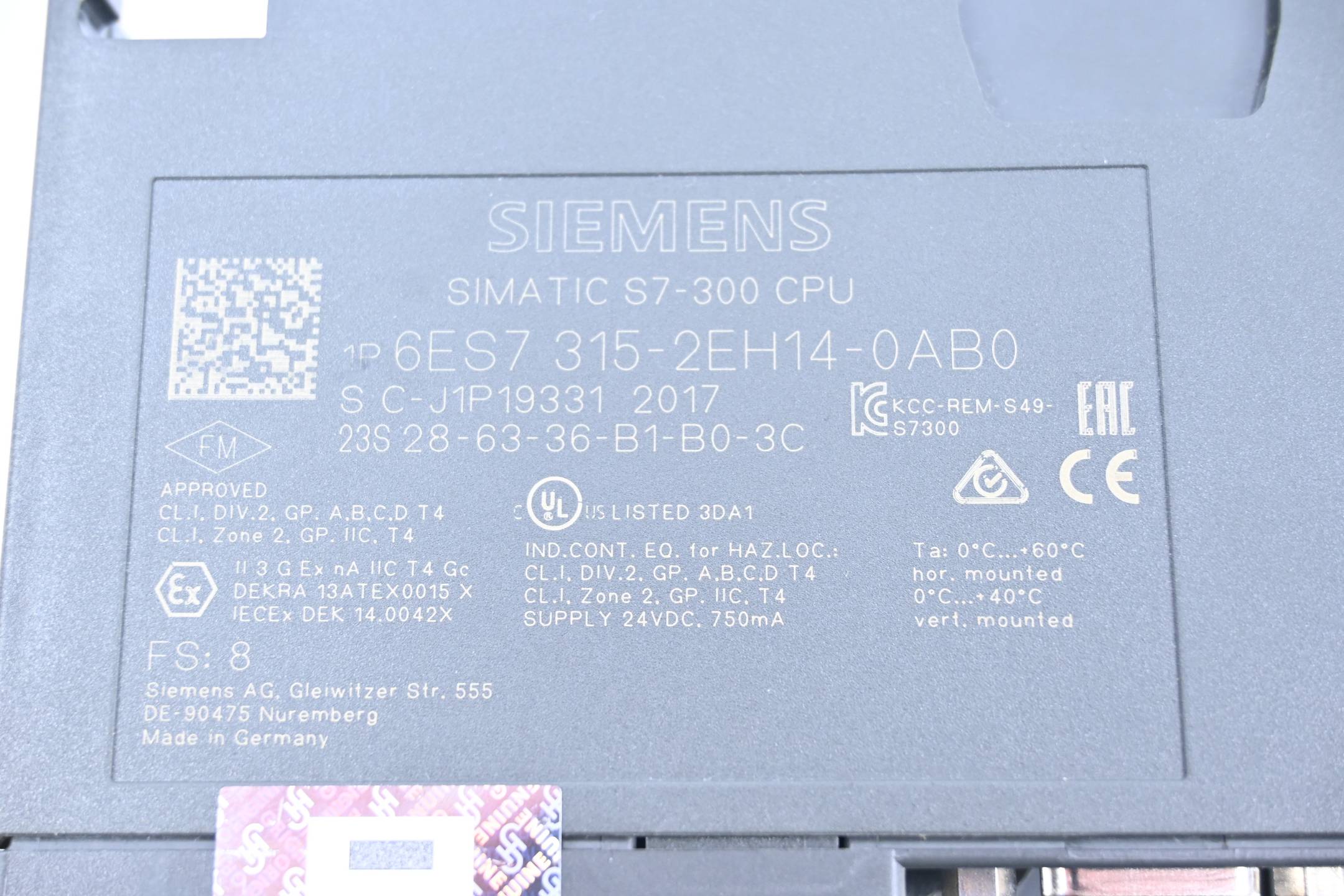 Siemens Simatic S7-300 CPU 6ES7315-2EH14-0AB0 ( 6ES7 315-2EH14-0AB0 ) E8