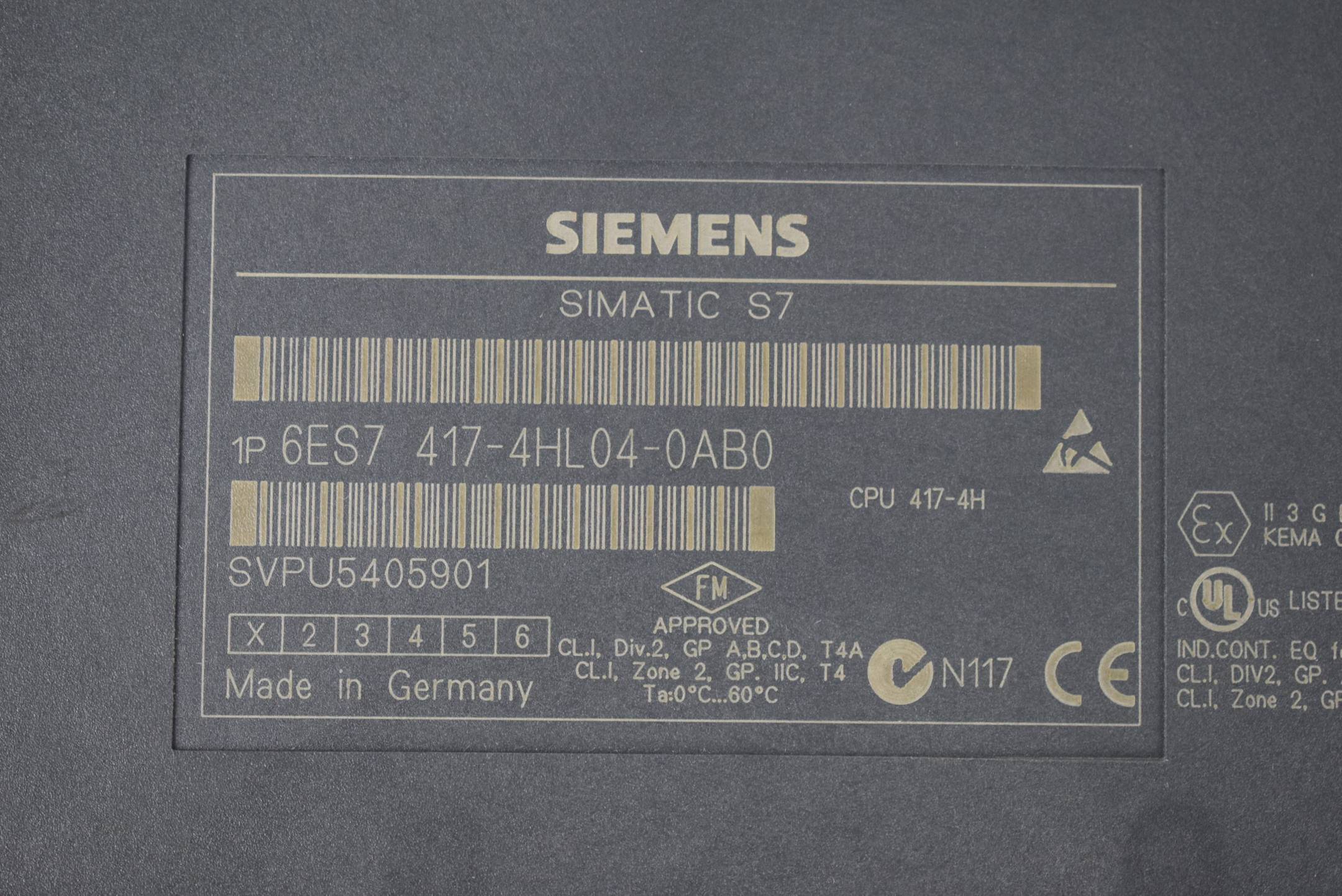 Siemens Simatic S7-400 CPU 417-4H 6ES7 417-4HL04-0AB0 ( 6ES7417-4HL04-0AB0 ) E01