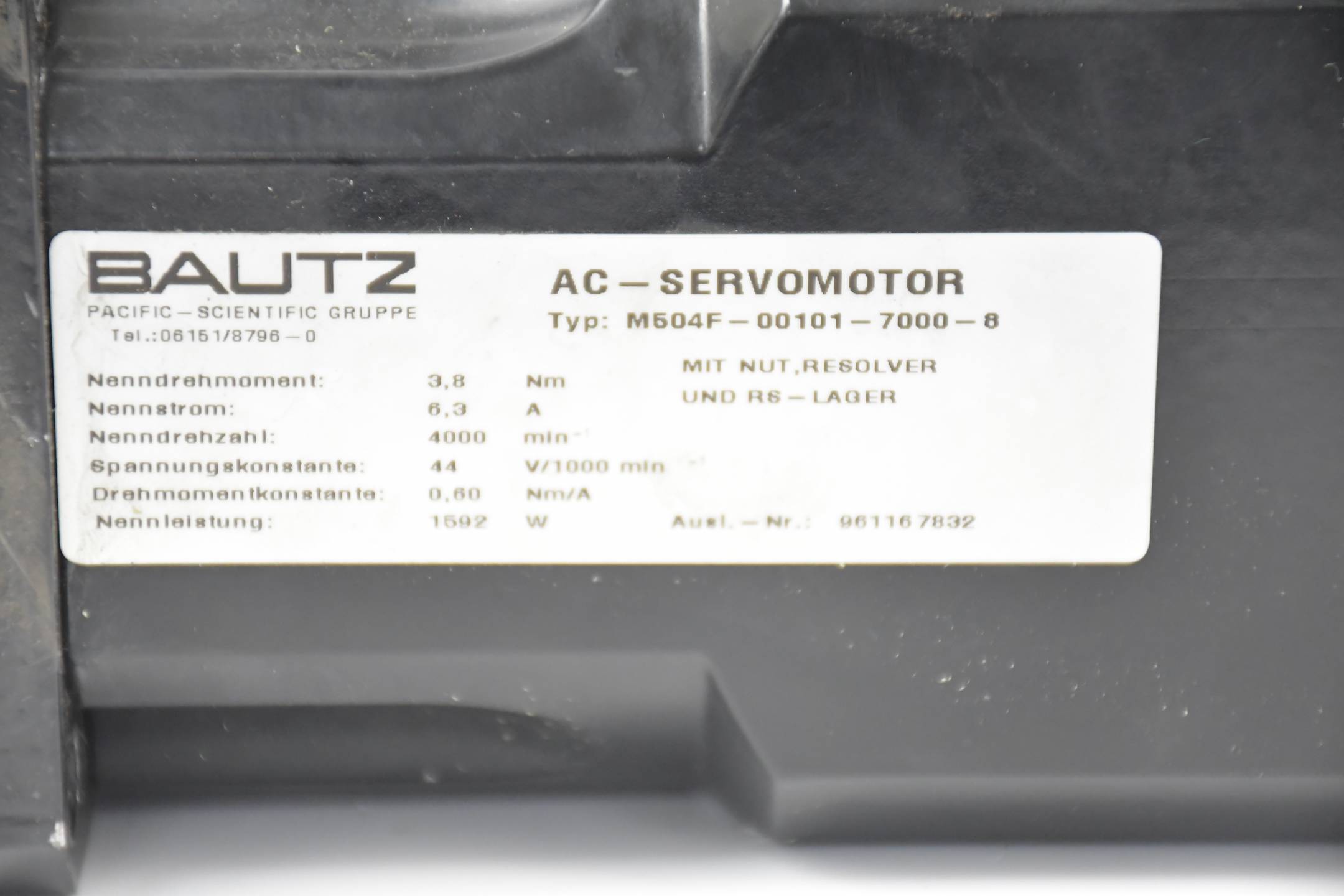 Bautz AC-Servomotor M504F-00101-7000-8
