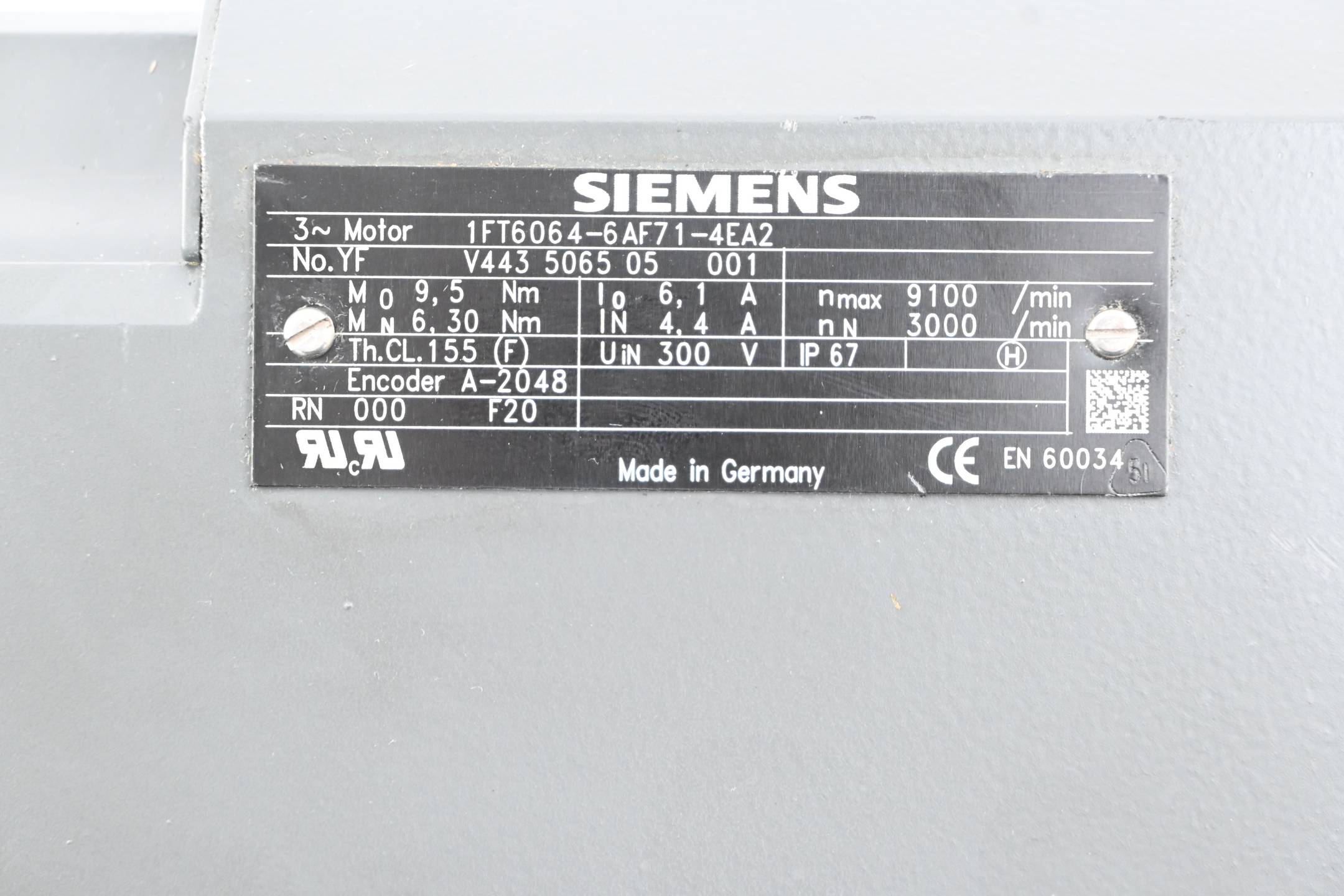 Siemens Synchronservomotor 1FT6064-6AF71-4EA2 ( 1FT6 064-6AF71-4EA2 )