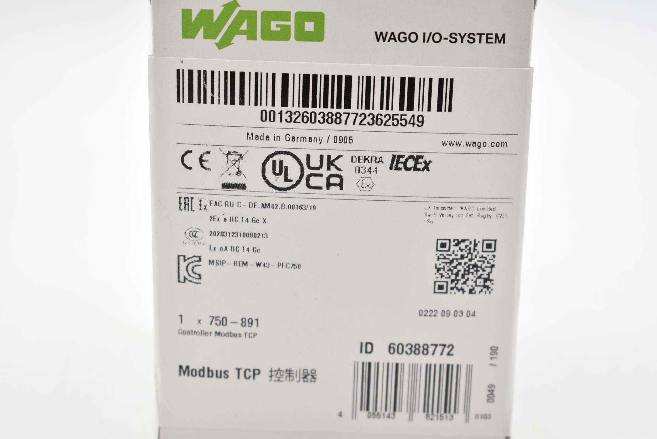 Wago I/O-System Controller Modbus TCP 750-891 