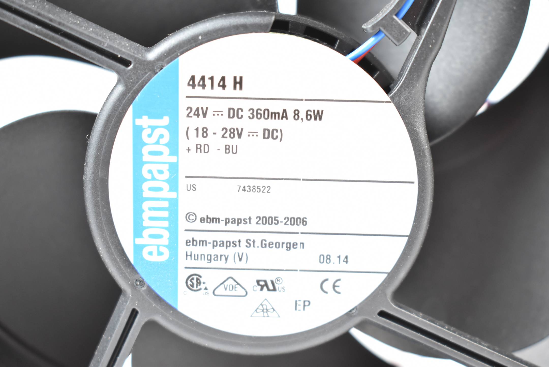 ebmpapst Lüfter 24VDC 360mA 8,6W 4414 H (4414H)
