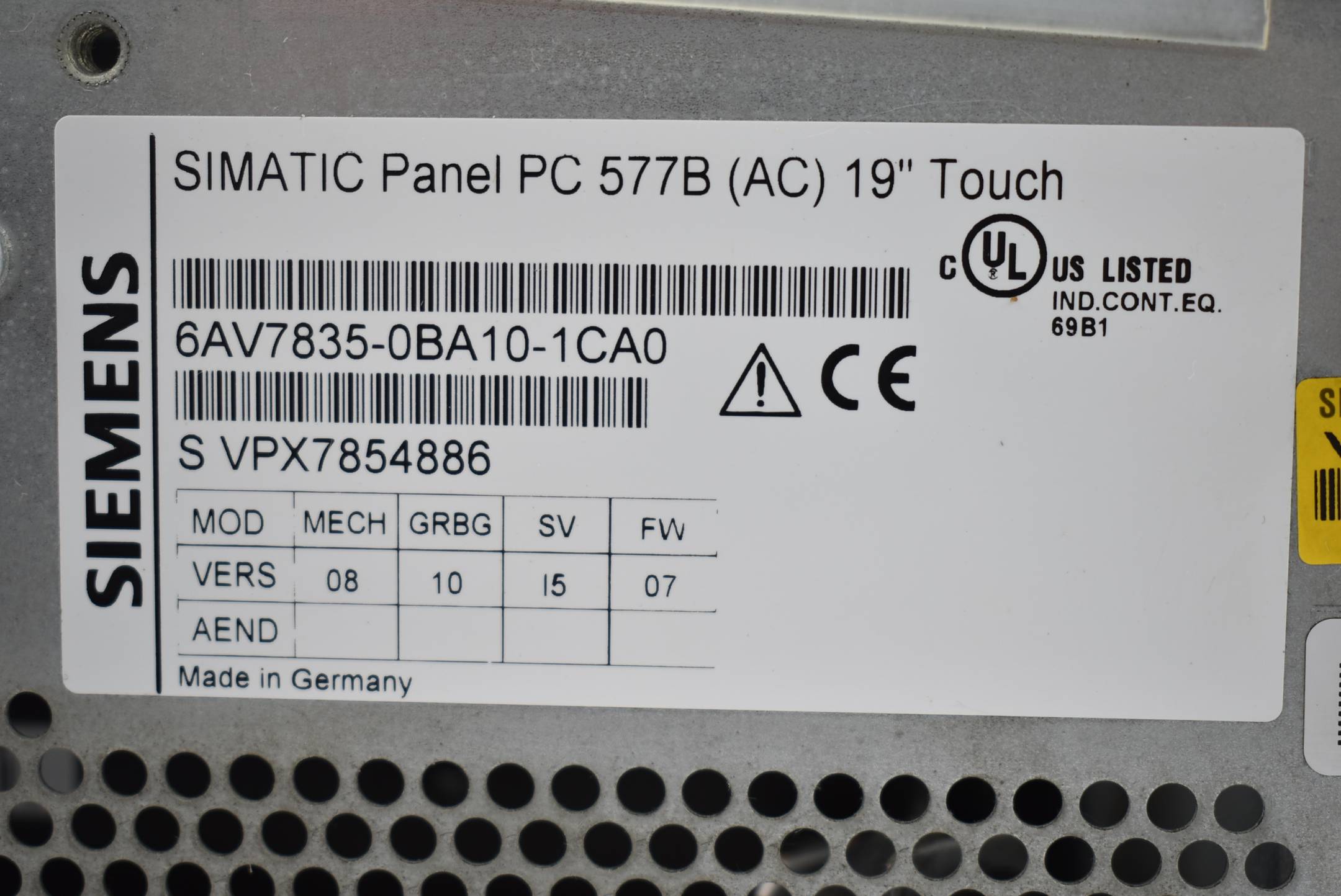 Siemens simatic PC 577B 6AV7 835-0BA10-1CA0 ( 6AV7835-0BA10-1CA0 ) E.07