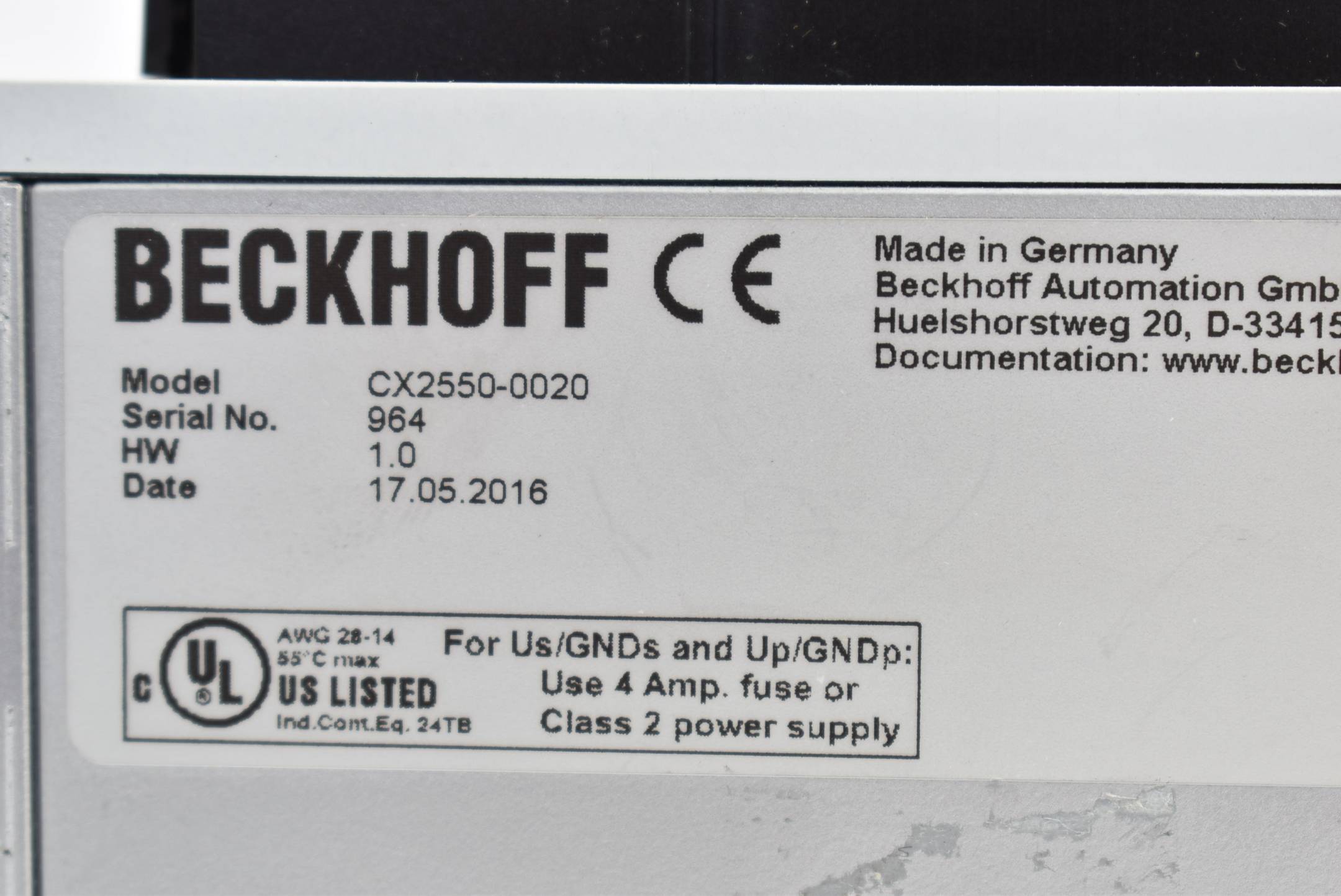 Beckhoff Erweiterungsmodul 2,5"-HDD/-SSD CX2550-0020