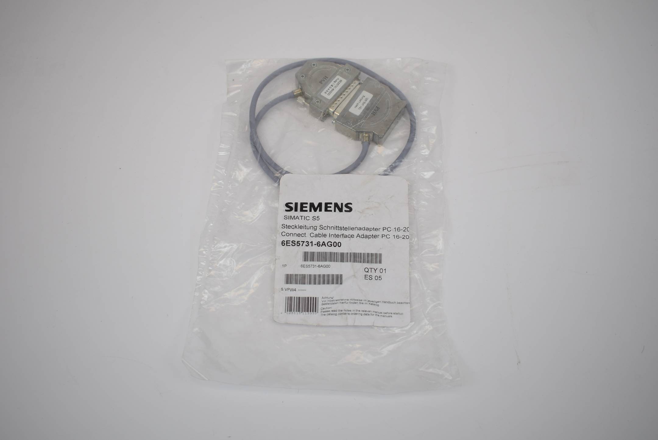 Siemens simatic S5 Steckleitung Schnittstellenadapter PC 16-20 6ES5 731-6AG00 ( 6ES5731-6AG00 ) E5