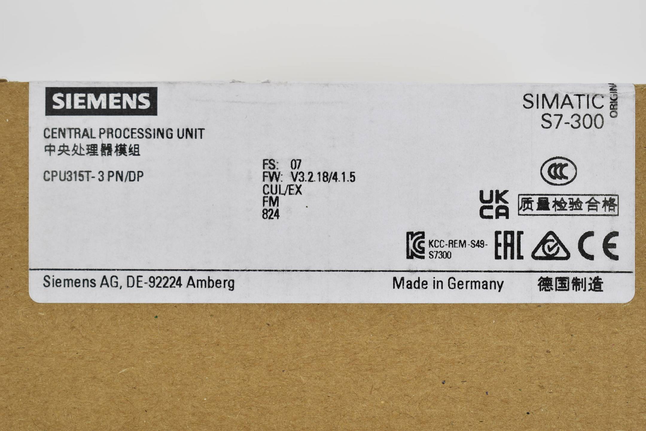 Siemens simatic S7-300 CPU 315T-3 6ES7 315-7TJ10-0AB0 ( 6ES7315-7TJ10-0AB0 ) E7