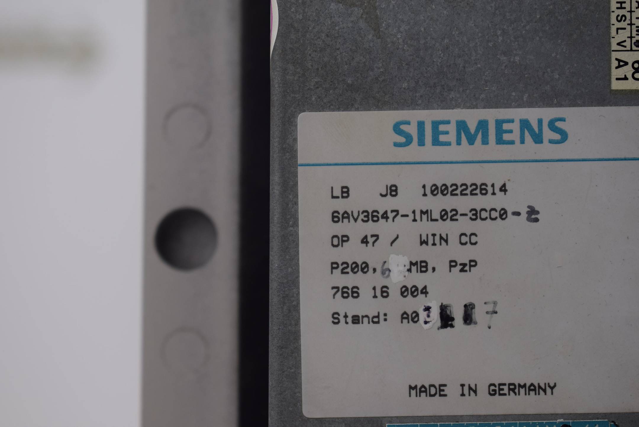 Siemens simatic OP47 6AV3647-1ML02-3CC0-Z ( 6AV3 637-1ML02-3CC0-Z ) E7
