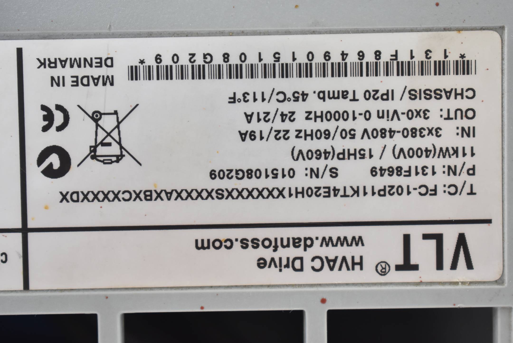 Danfoss VLT Umrichter FC-102P11KT4E20H1XXXXXXSXXXXAXBXCXXXXDX ( 131F8649 ) 11kW