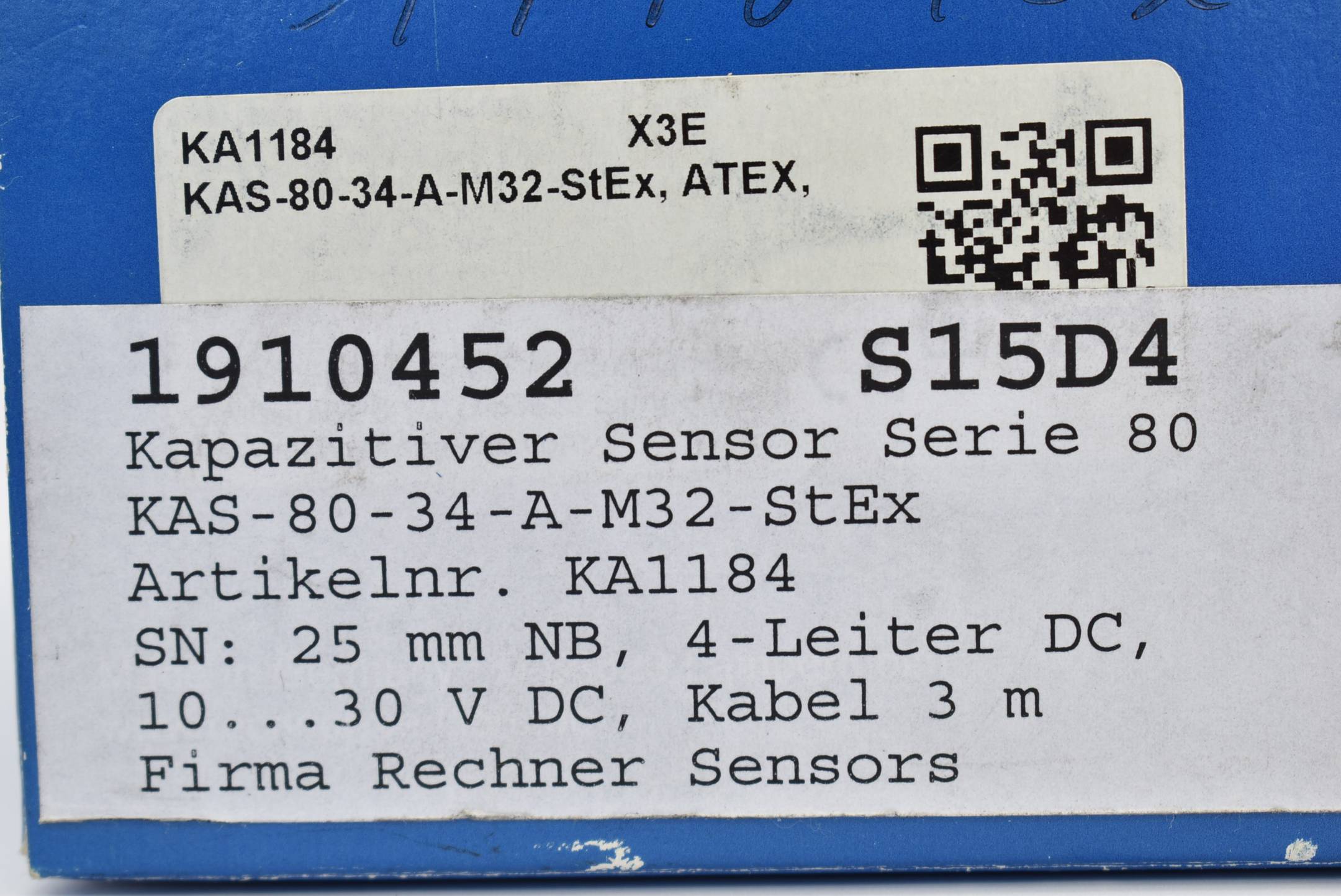 Rechner Sensors kapazitiver Sensor Serie 80 KAS-80-34-A-M32-StEx ( KA1184 )