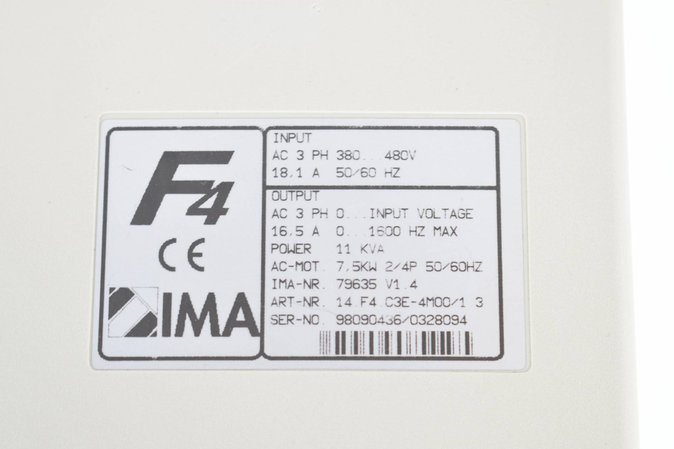 KEB combivert F4 Frequenzumrichter 14.F4.C3E-4M00/1.3 ( 14.F4.C3E ) inkl. Filter