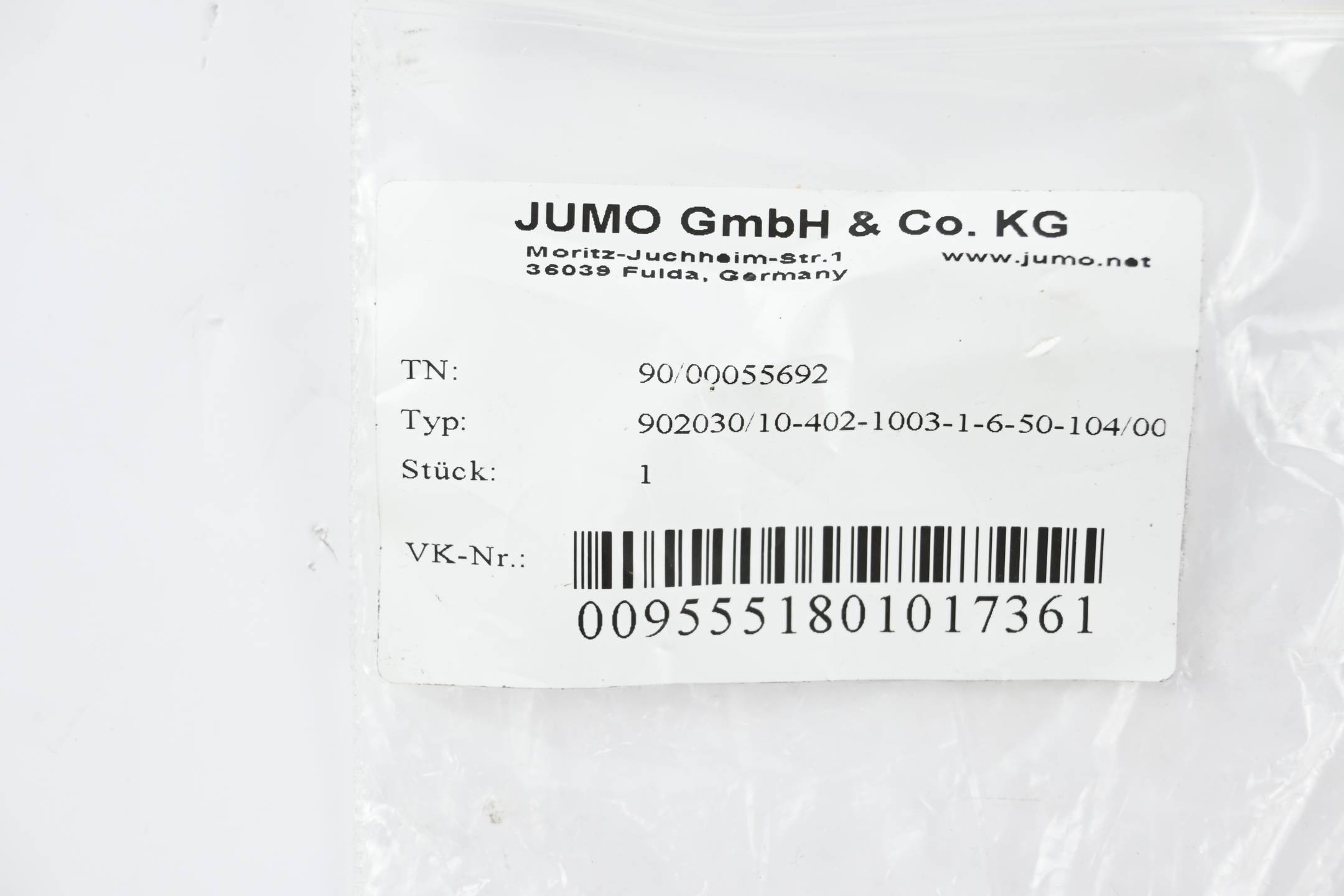 Jumo Widerstandsthermometer 902030/10-402-1003-1-6-50-104/00 