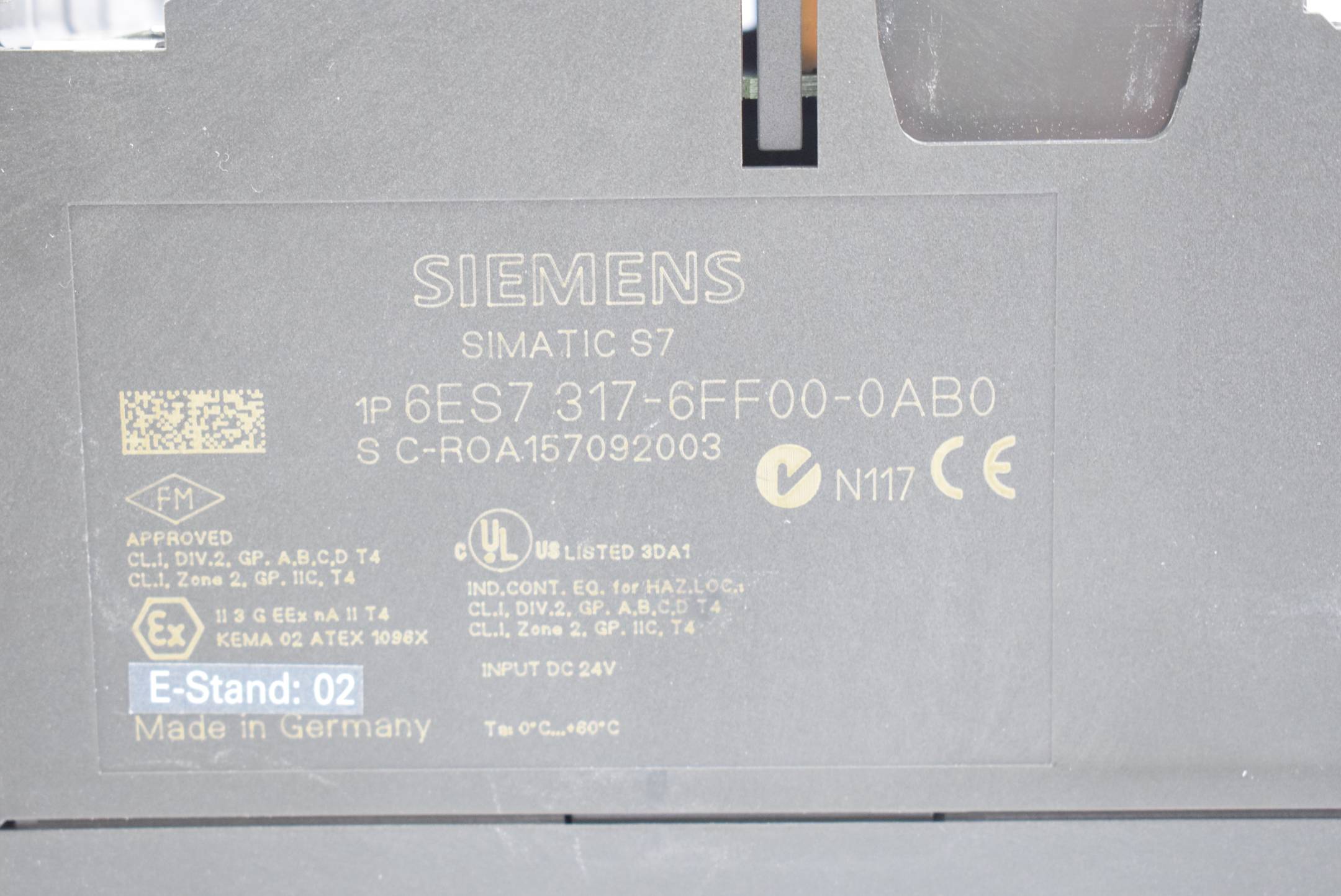 Siemens Simatic S7 CPU 317F-2DP 6ES7317-6FF00-0AB0 ( 6ES7 317-6FF00-0AB0 )