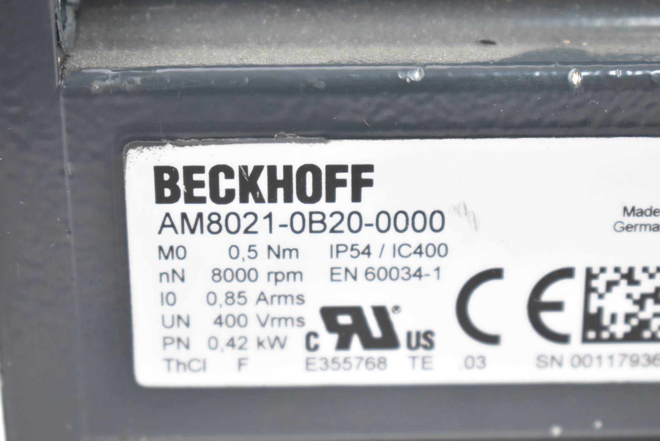 Beckhoff Servomotor AM8021-0B20-0000 + AG2100-CP 060-M01-10