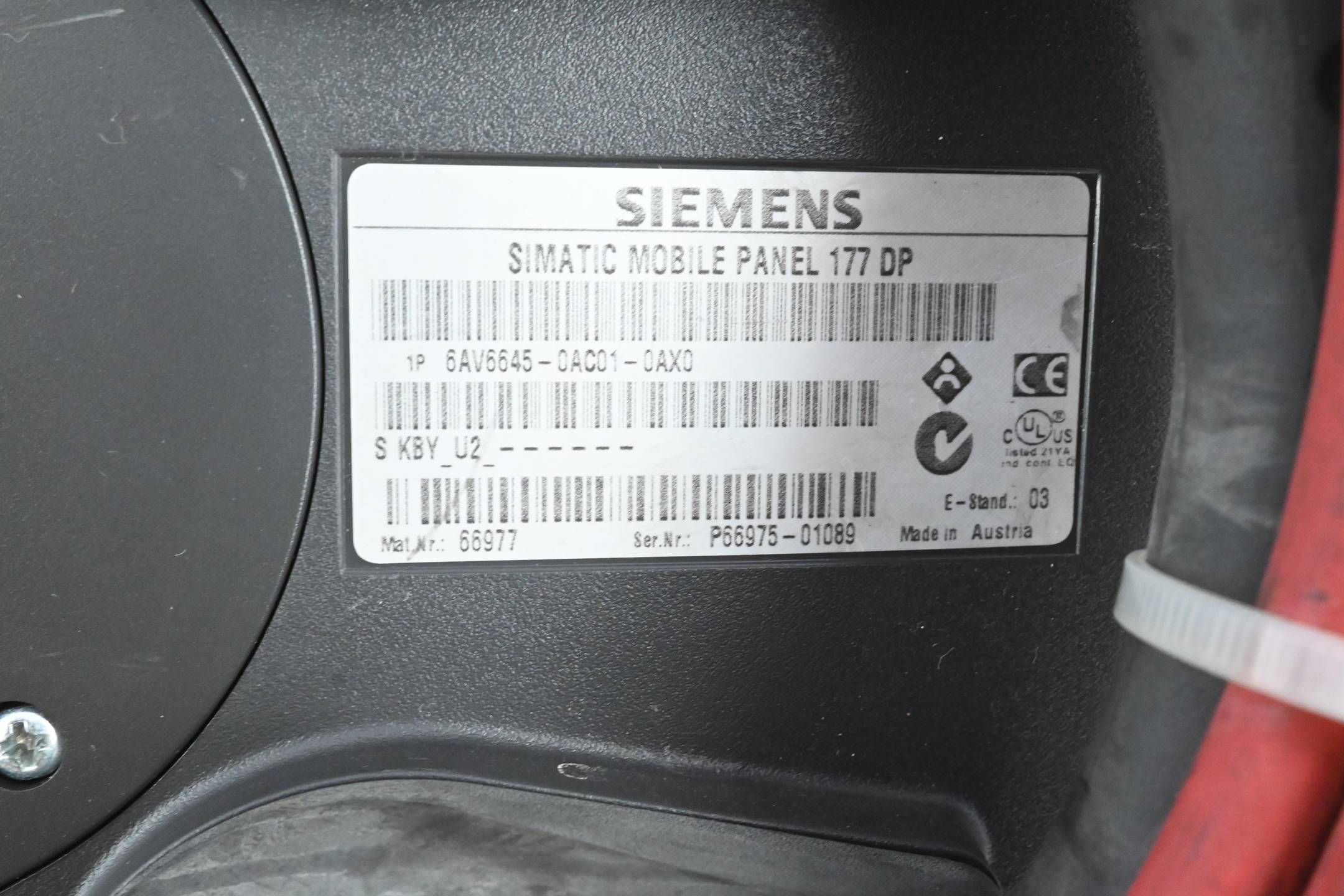 Siemens Simatic Mobile Panel 117 DP 6AV6645-0AC01-0AX0 / 6AV6 645-0AC01-0AX0 E3