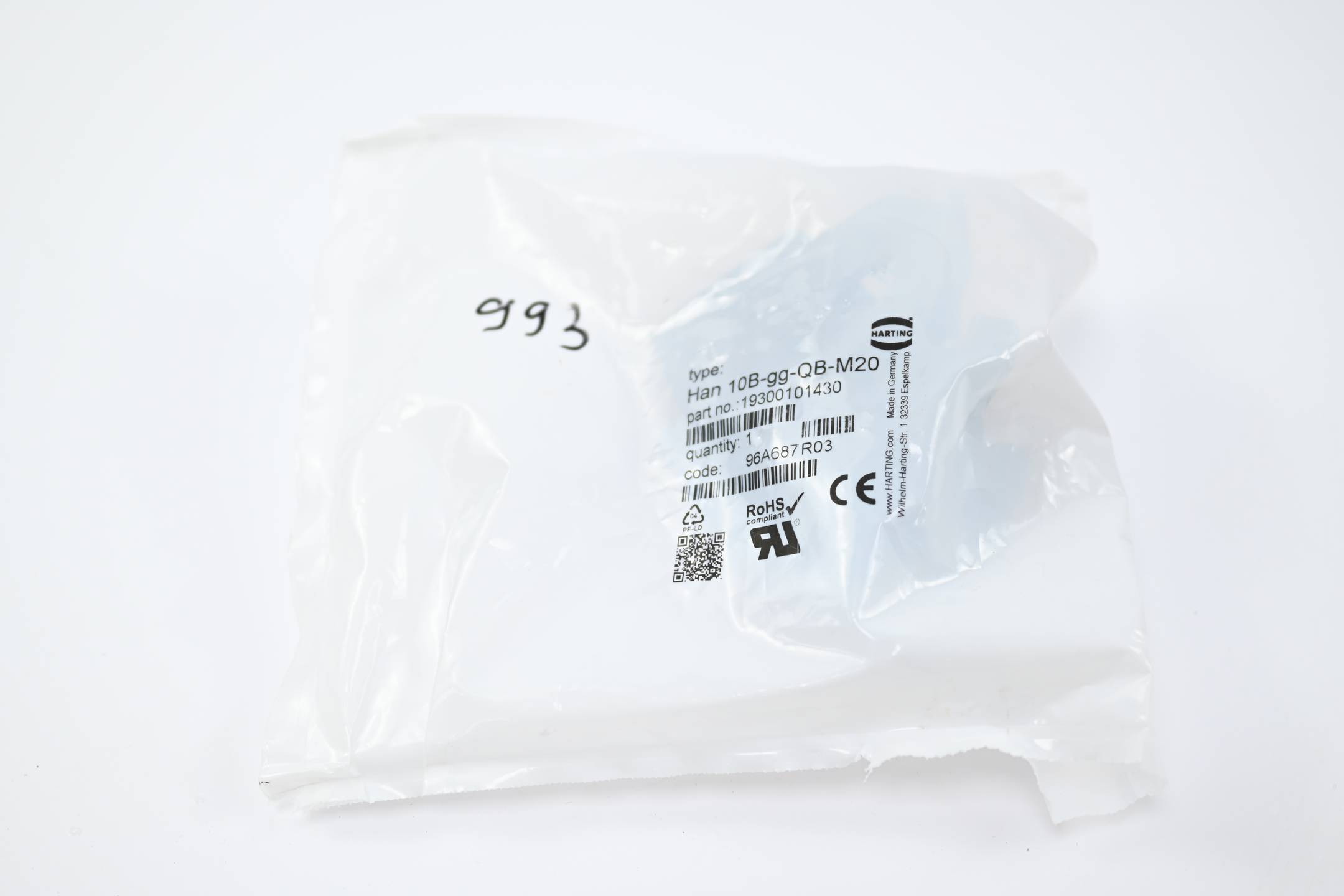 Harting Tüllengehäuse Han 10B-gg-QB-M20 ( 19300101430 )