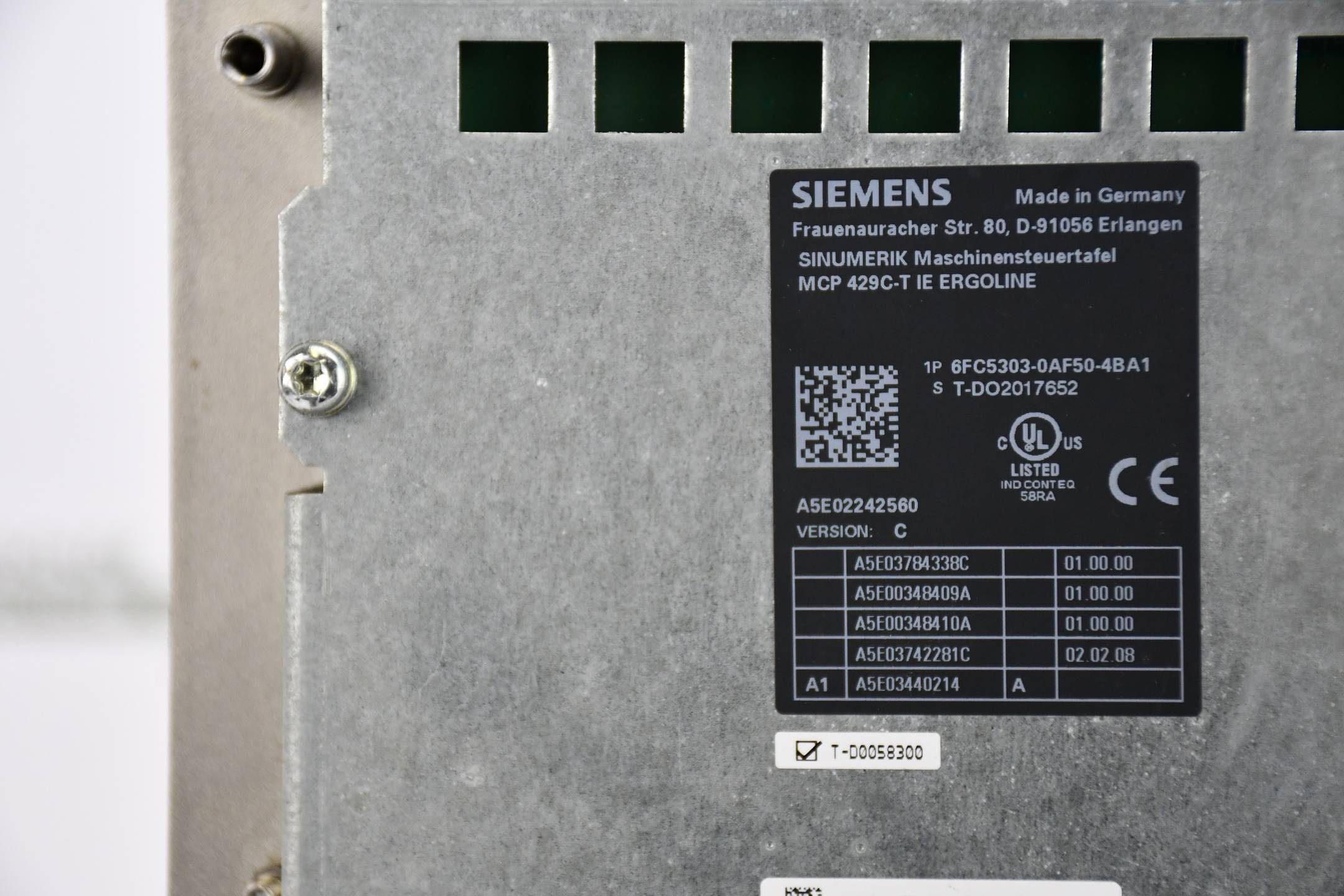 Siemens sinumerik MCP 429C-T 6FC5303-0AF50-4BA1 ( 6FC5 303-0AF50-4BA1 )