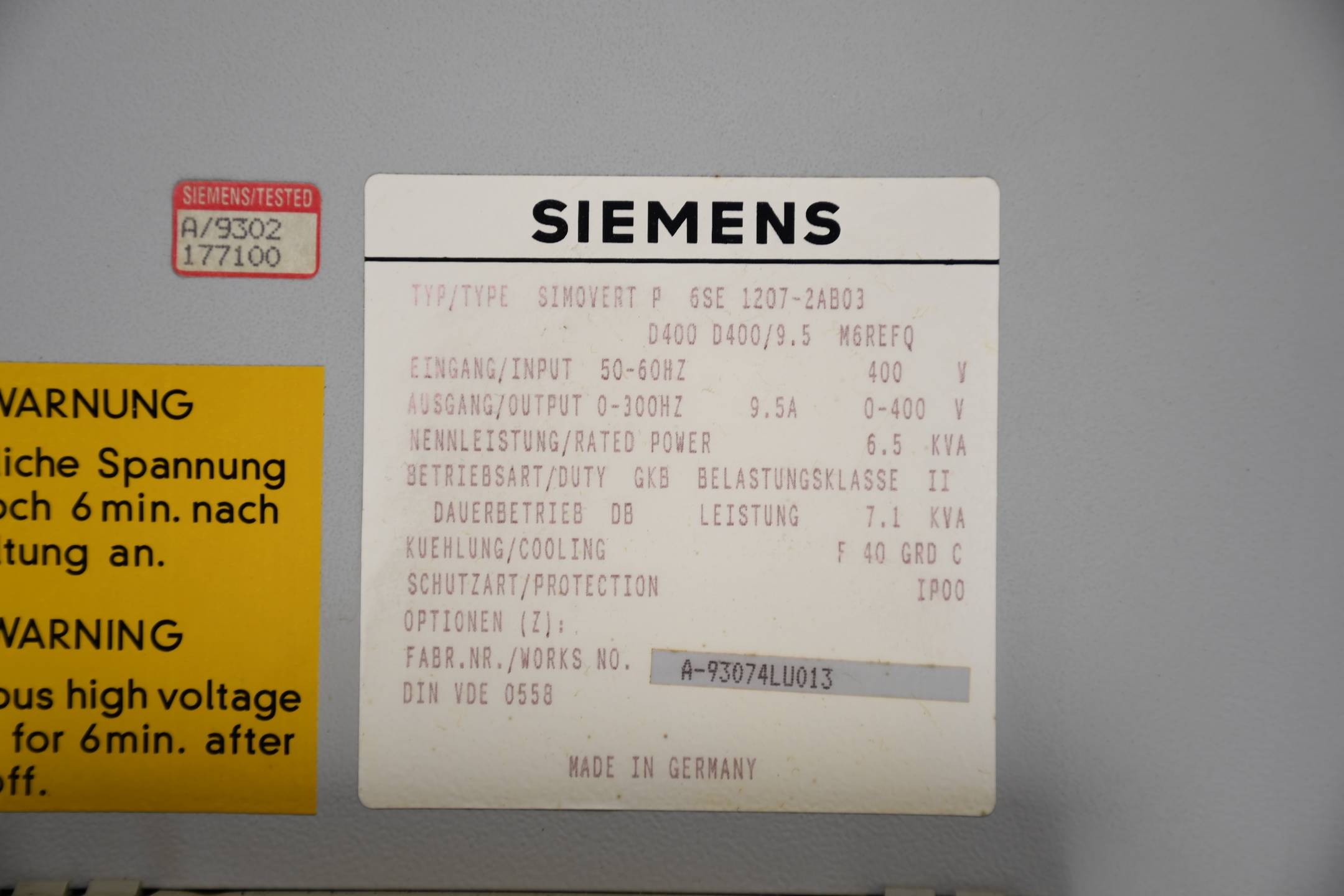 Siemens simovert Transistor Umrichter 6SE12/13 6SE1207-2AB03 ( 6SE 1207-2AB03 )