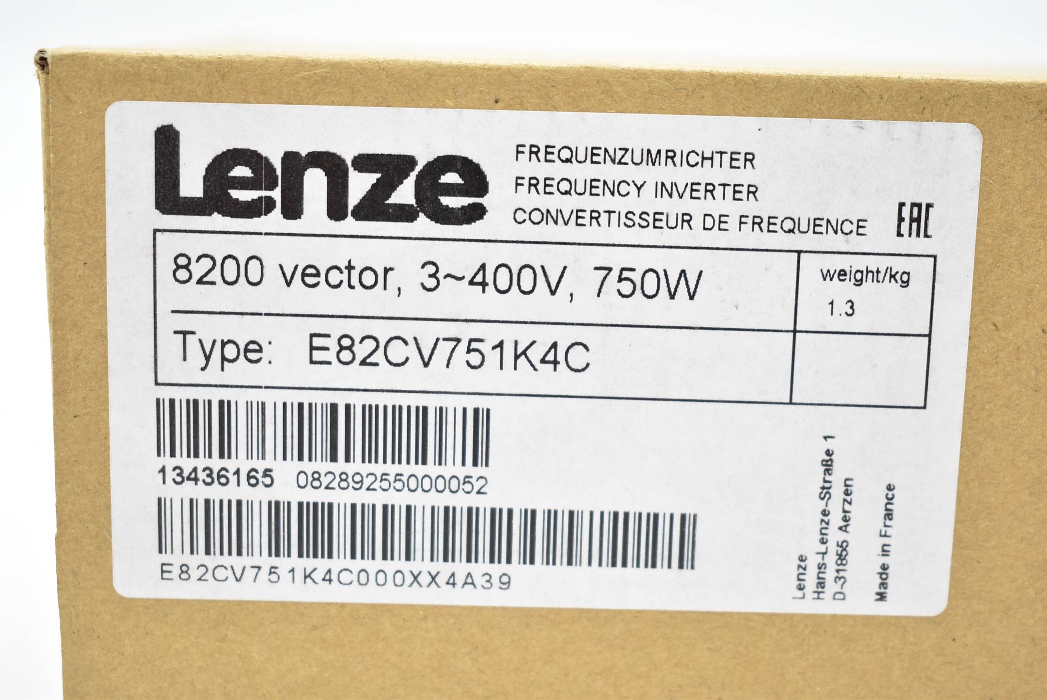Lenze Frequenzumrichter 750W E82CV751K4C ( E82CV751K_4C )