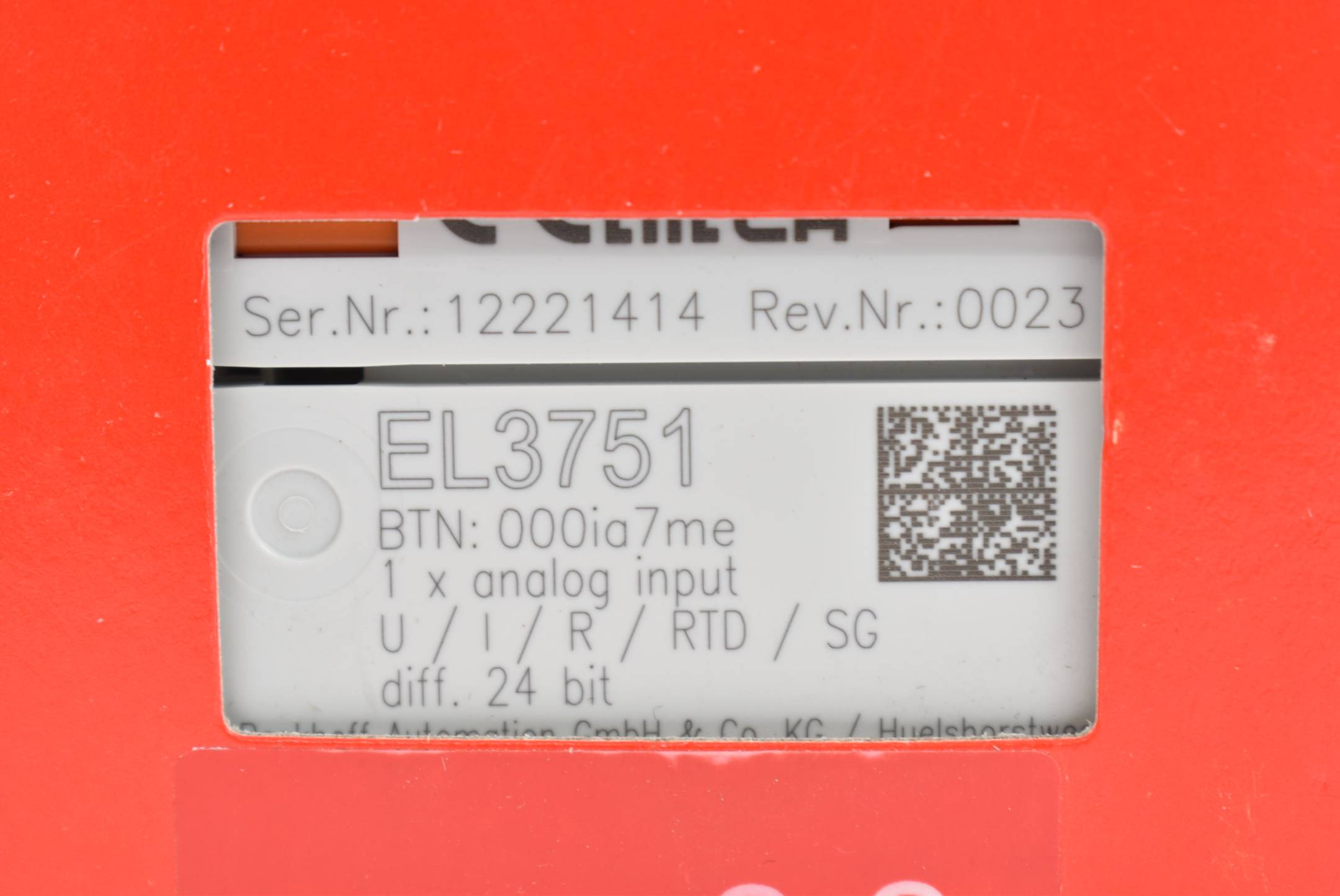 Beckhoff EtherCAT-Klemme 1-Kanal-Analog-Eingang 24 Bit EL 3751 ( EL3751 )