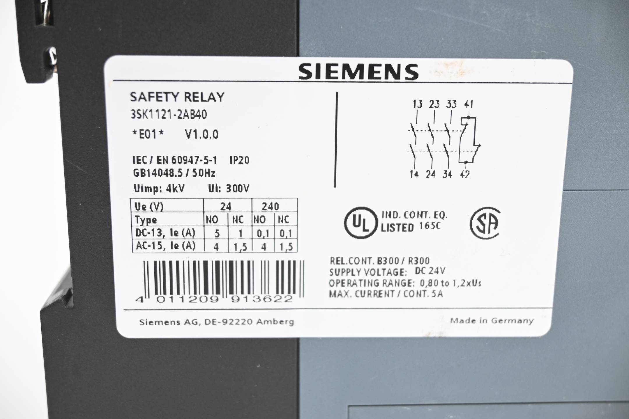 Siemens Sirius Sicherheitsschaltgerät 3SK1121-2AB40 ( 3SK1 121-2AB40 )