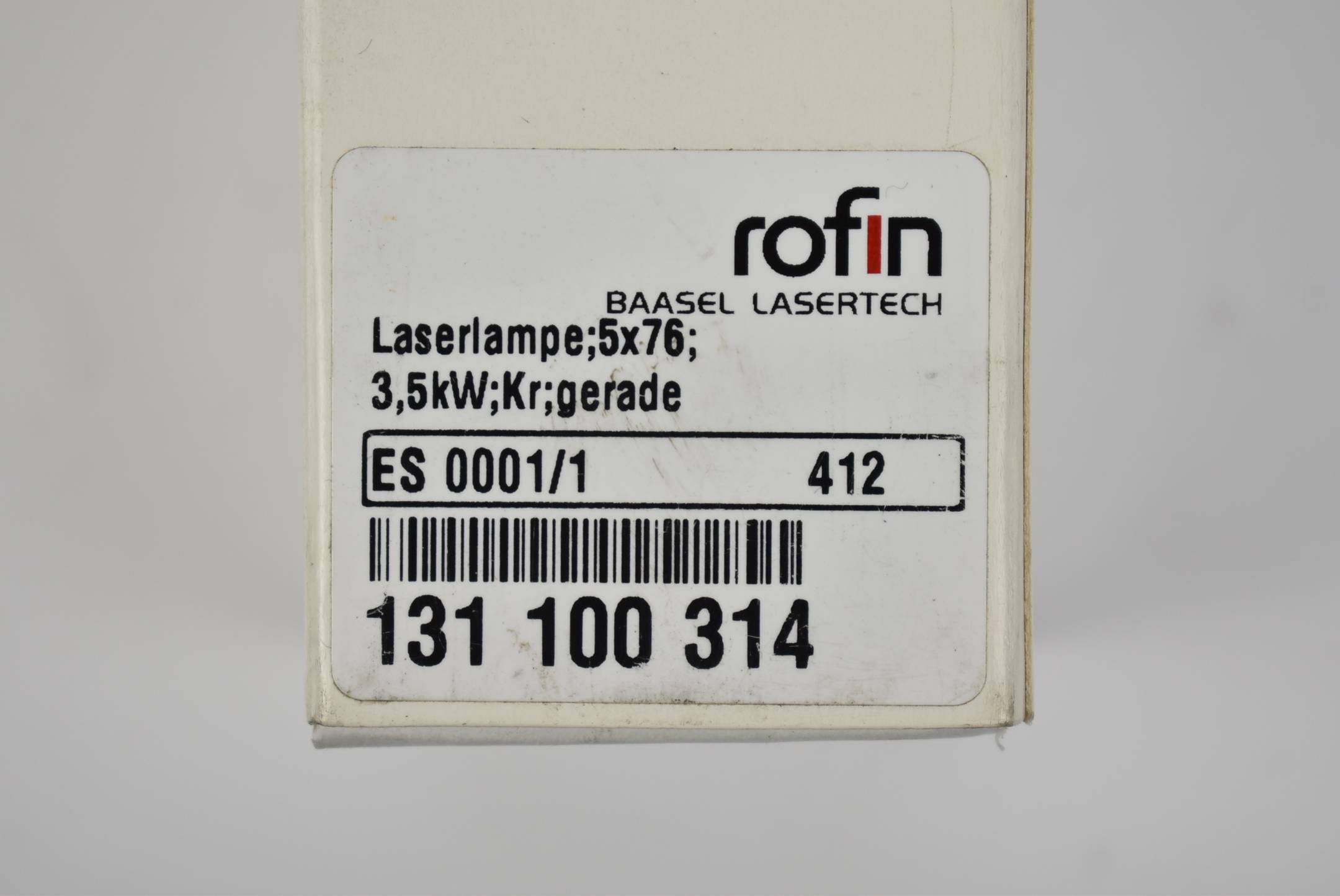 Rofin Laserlampe 5x76 3,5kW gerade ES 0001/1 ( 131100314 )