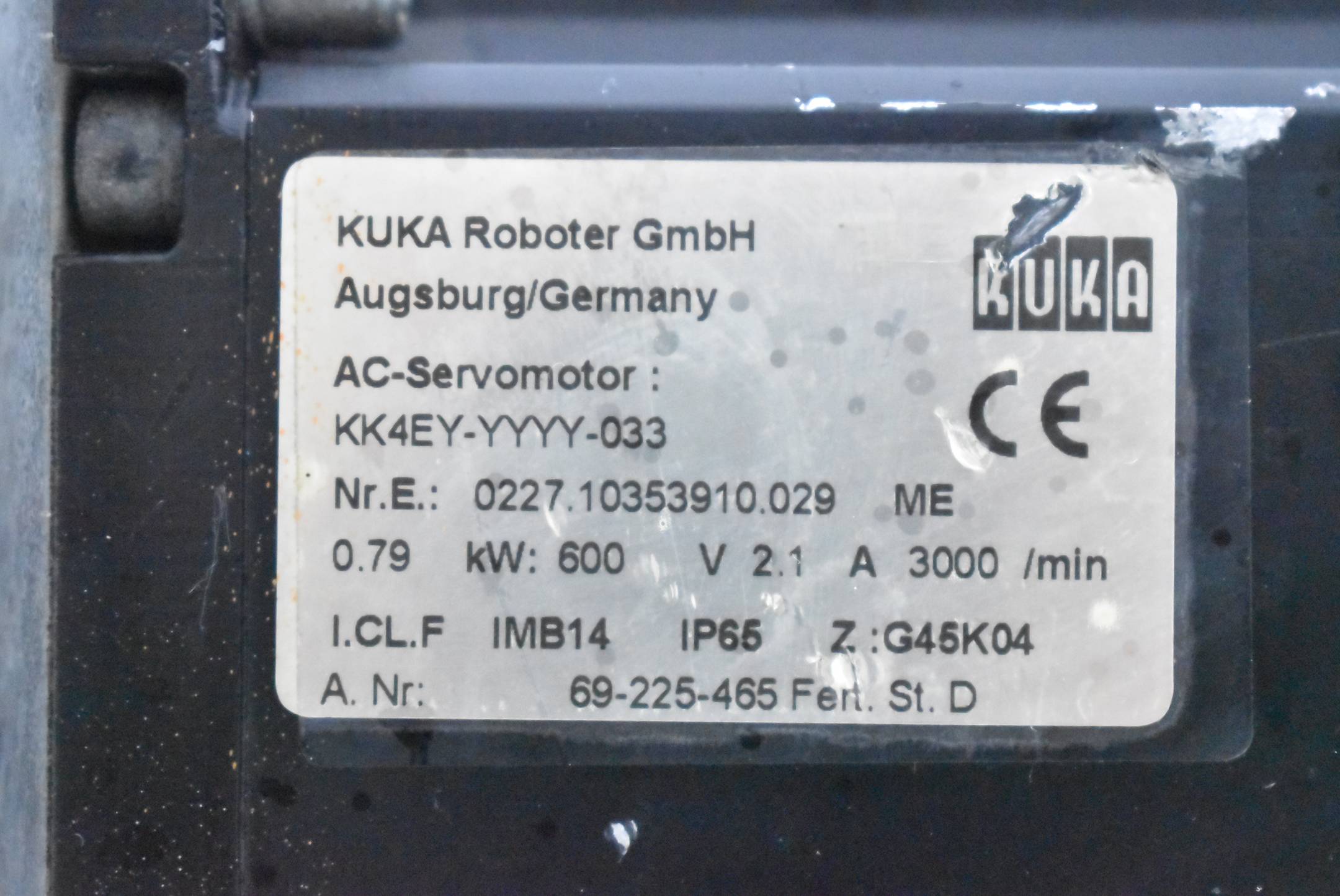 Kuka AC-Servomotor KK4EY-YYYY-033 ( 69-225-465 )