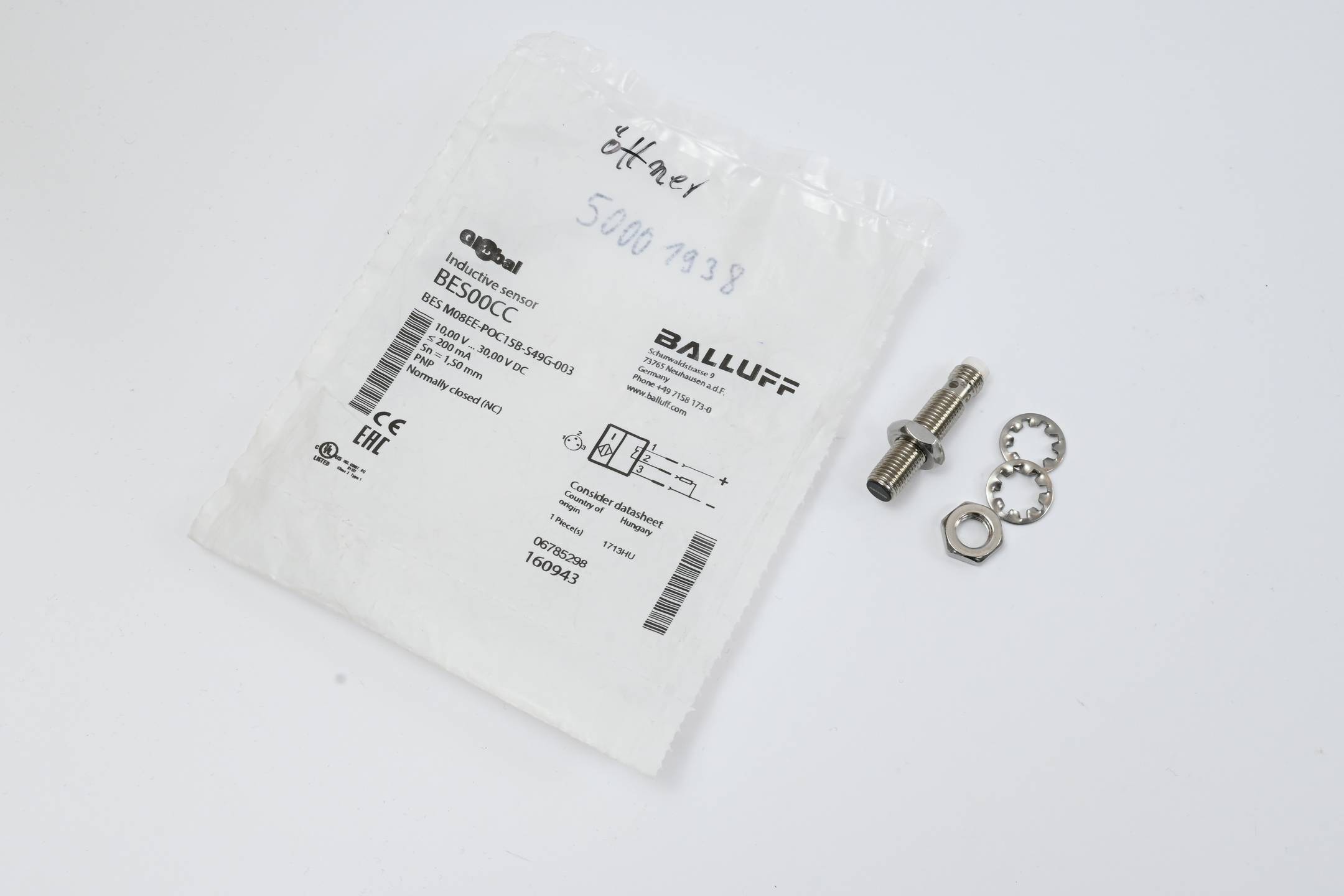 Balluff Induktiver Näherungsschalter BES00CC ( BES M08EE-POC15B-S49G-003 )