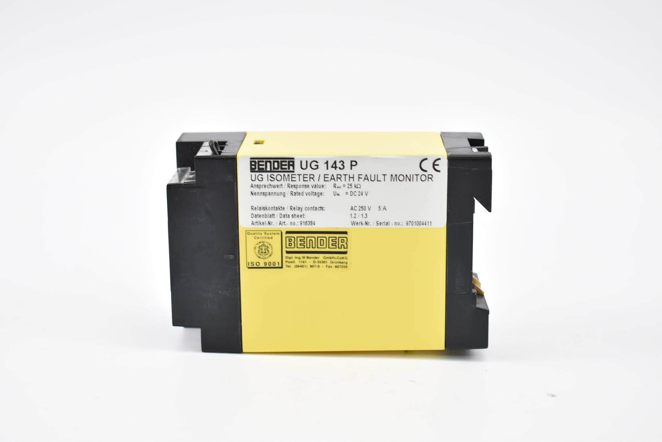 Bender UG Isometer Erdschlussüberwachung AC250V 5A UG143P ( 916384 )