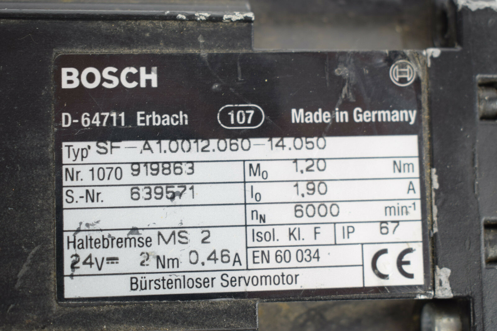 Bosch Rexroth Servomotor SF-A1.0012.060-14.050