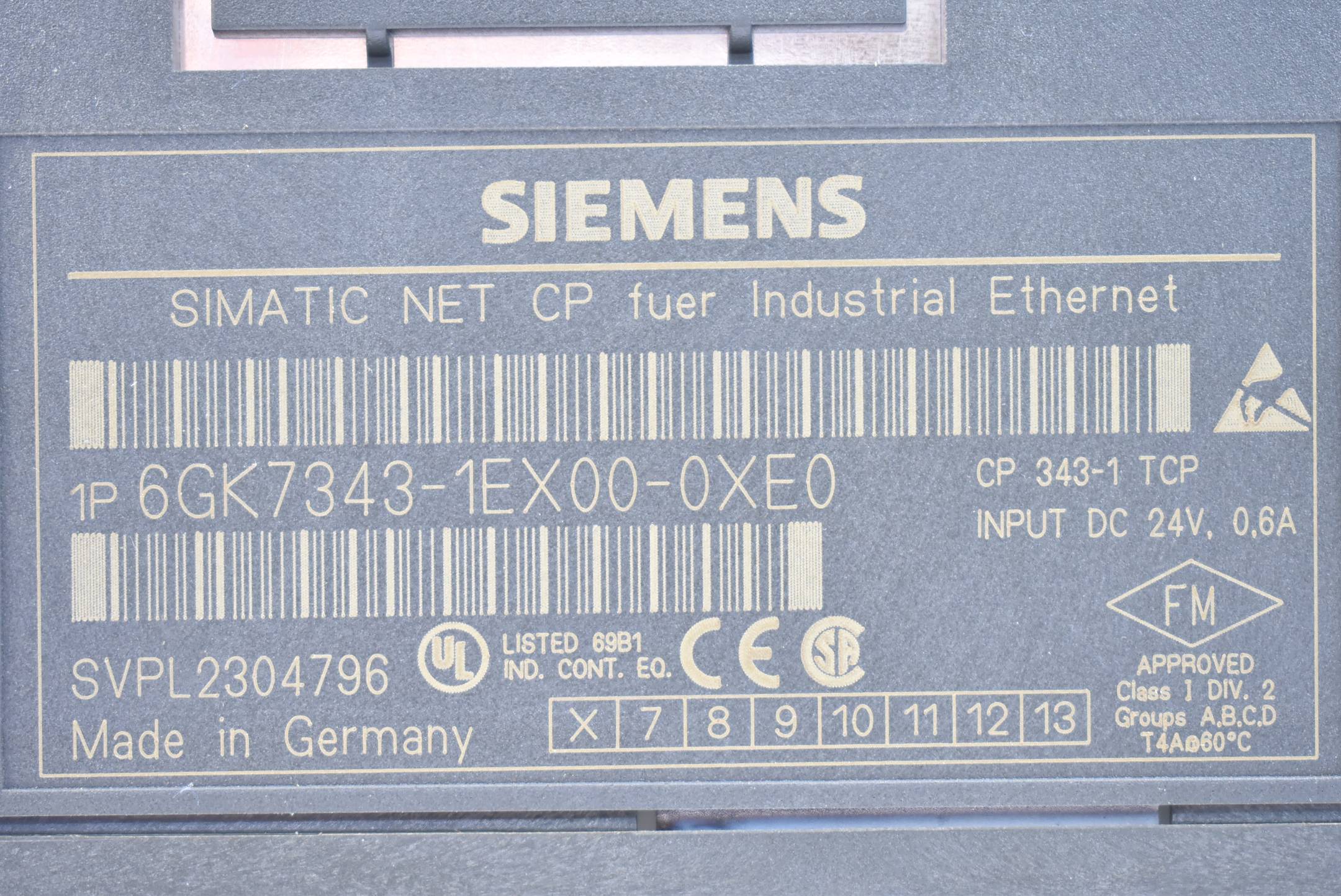 Siemens simatic NET CP 6GK7 343-1EX00-0XE0 ( 6GK7343-1EX00-0XE0 ) E6