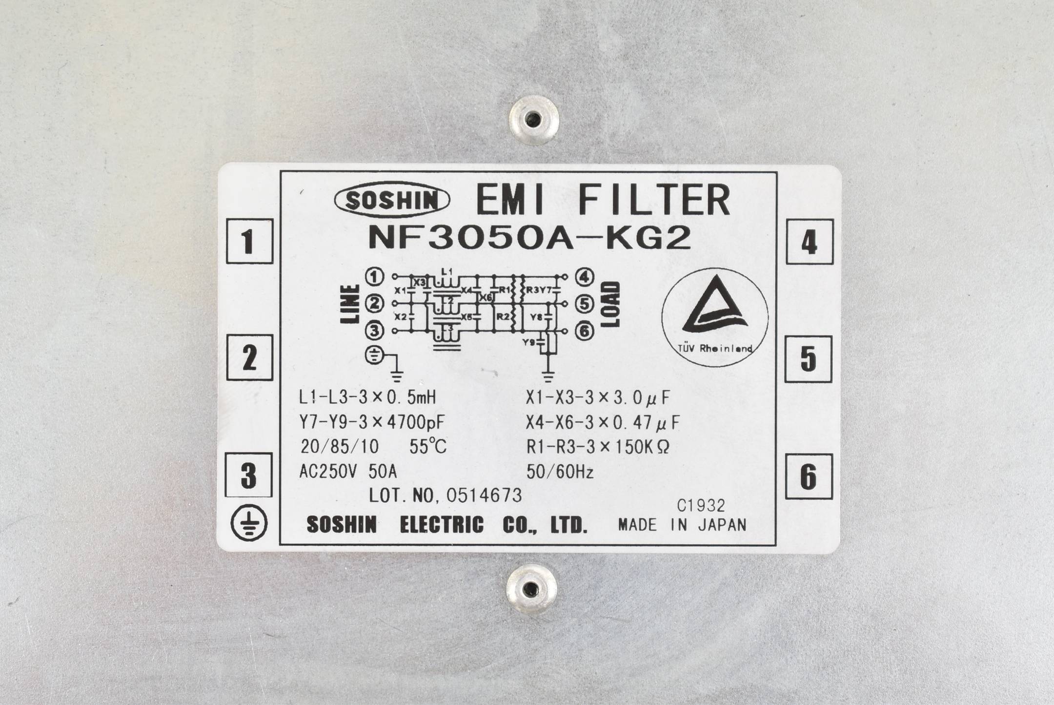 Soshin EMI Filter NF3050A-KG2