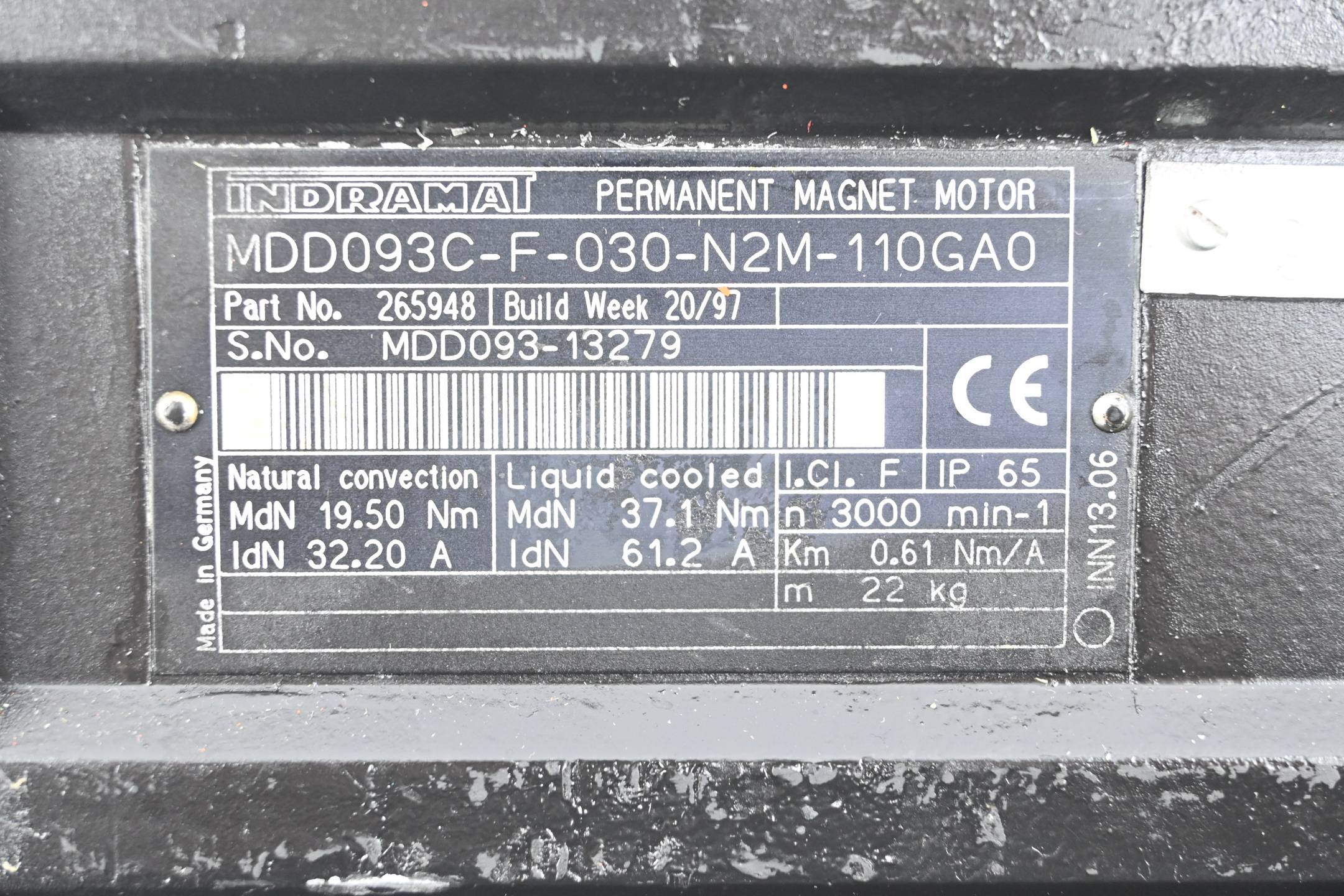 Indramat Permanent Magnet Motor MDD093C-F-030-N2M-110GA0 ( 265948 )