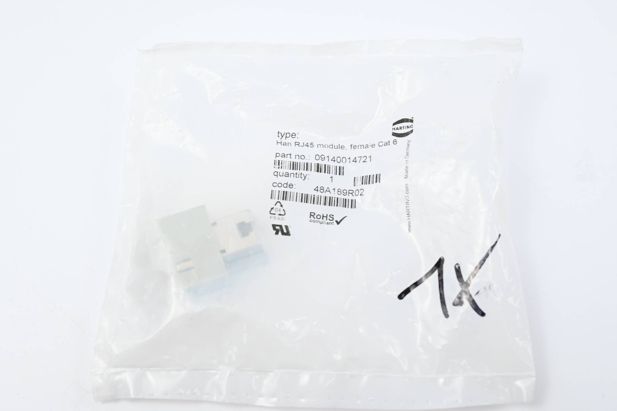 Harting Han RJ45 module, female Cat6 ( 09140014721 )