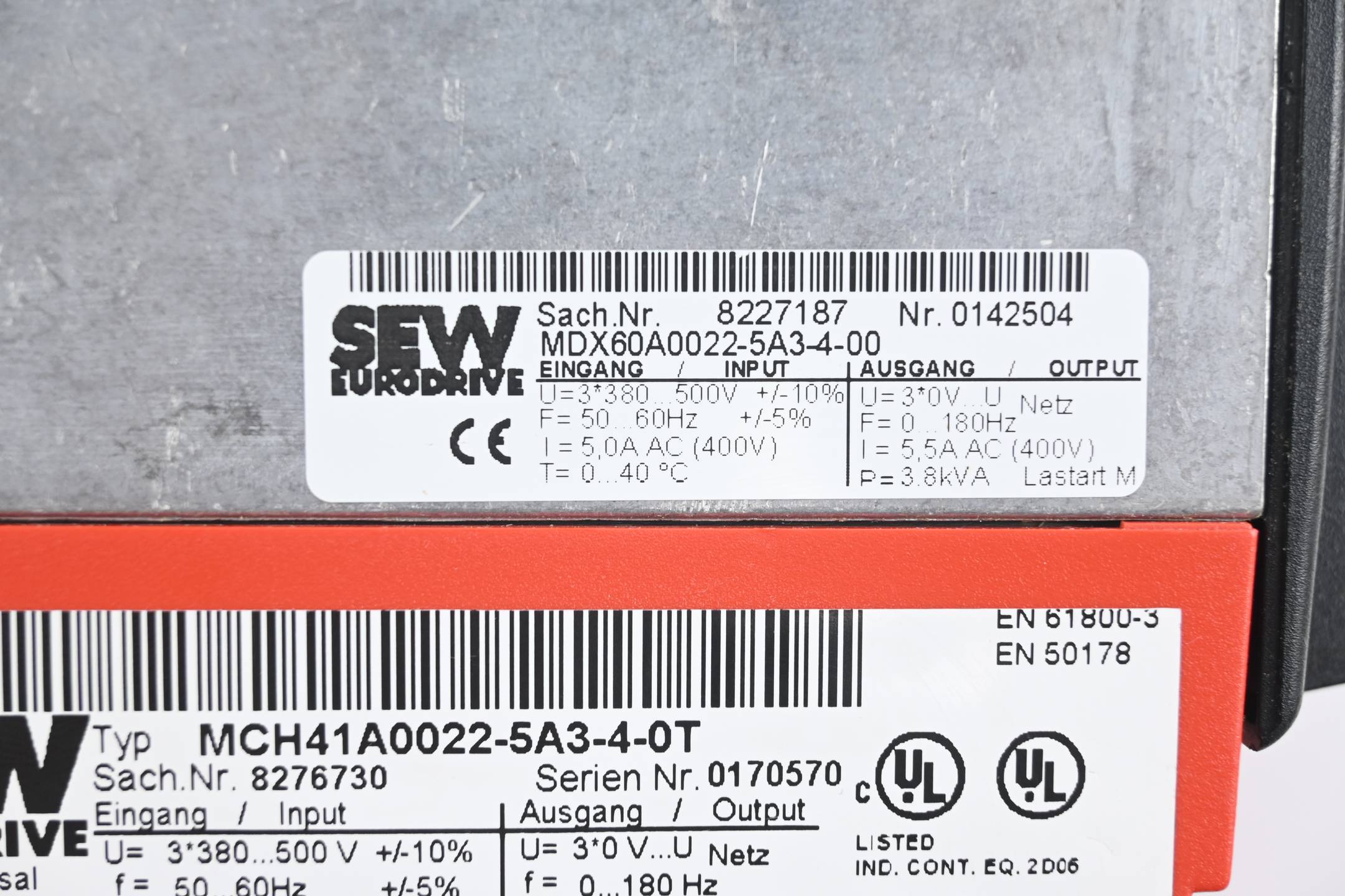 SEW Eurodrive Movidrive Umrichter MCH41A0022-5A3-4-0T ( 8276730 )