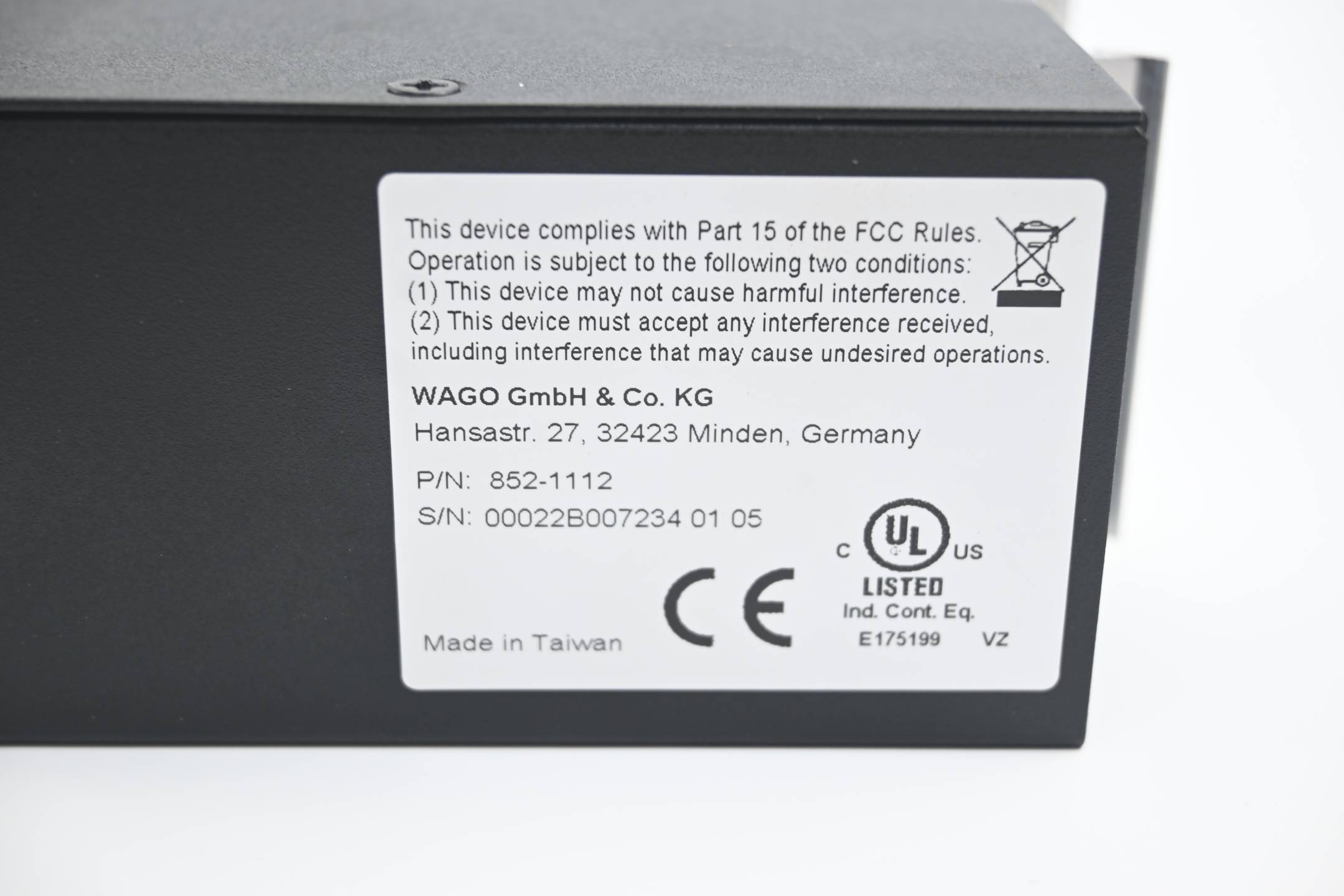 Wago Industrial-ECO-Switch 8 Ports 1000Base-T ( 852-1112 )