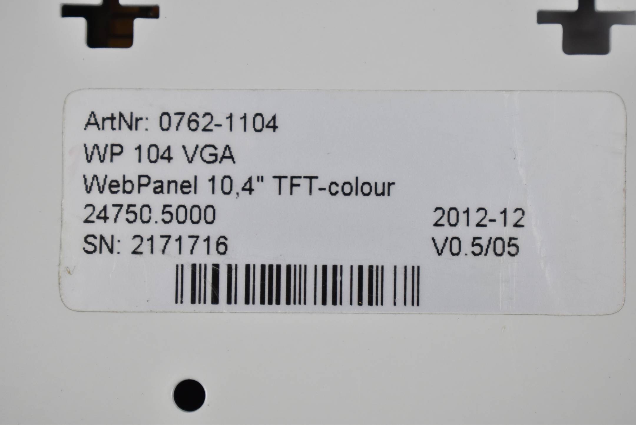WAGO WP 104 VGA WebPanel 10,4'' TFT-colour 0762-1104