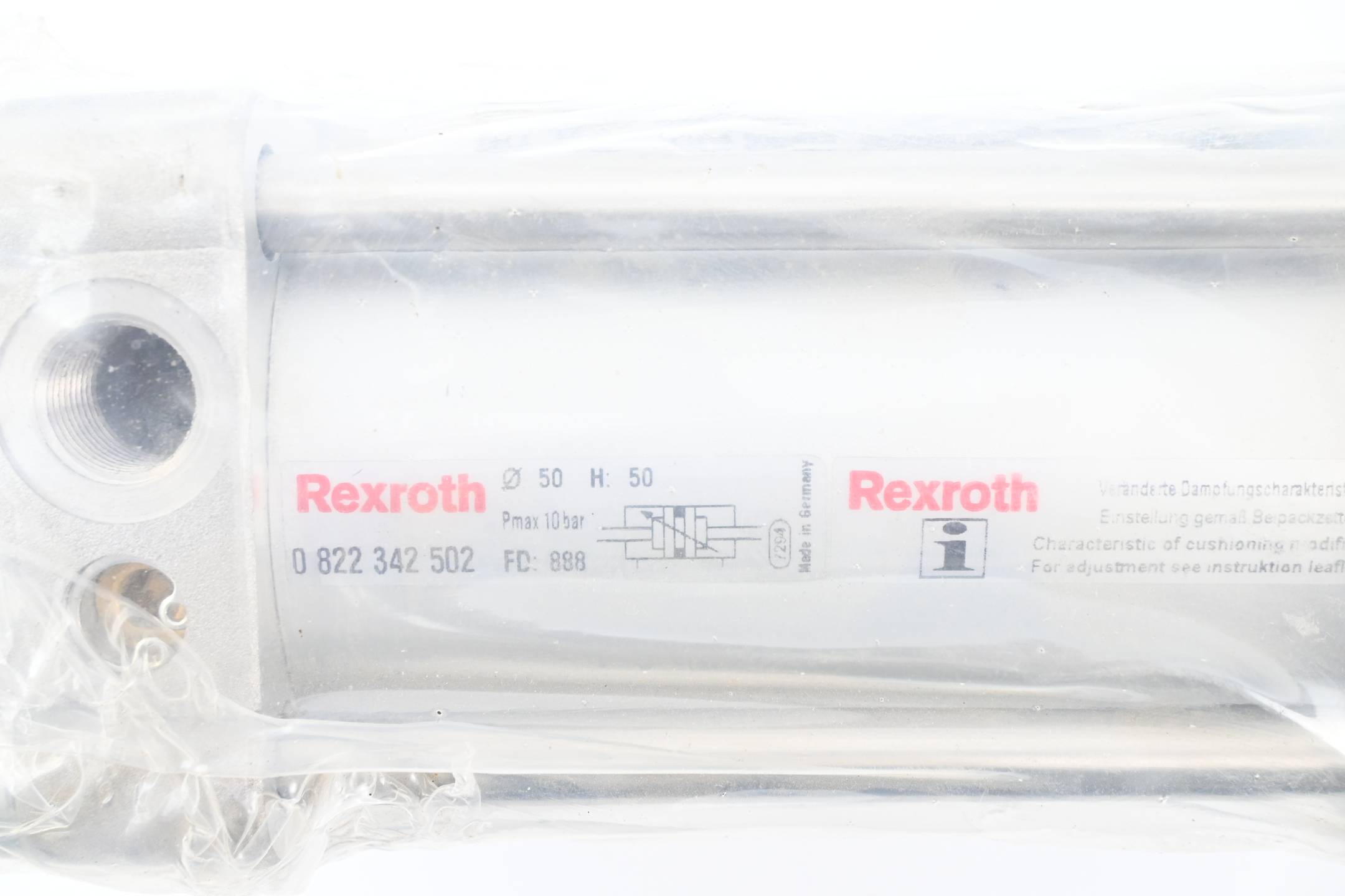 Rexroth 0 822 342 502 Pneumatikzylinder Ø 50 H: 50 ( R412000847/06.06 )