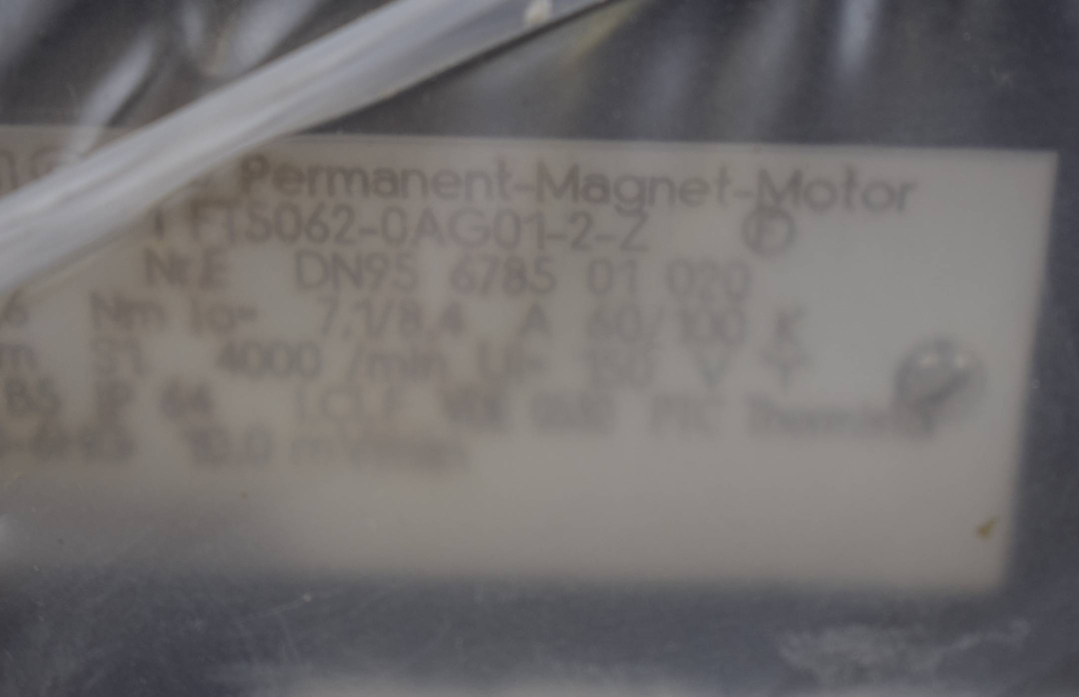 Siemens Permanent Magnet Motor 1FT5062-0AG01-2-Z 